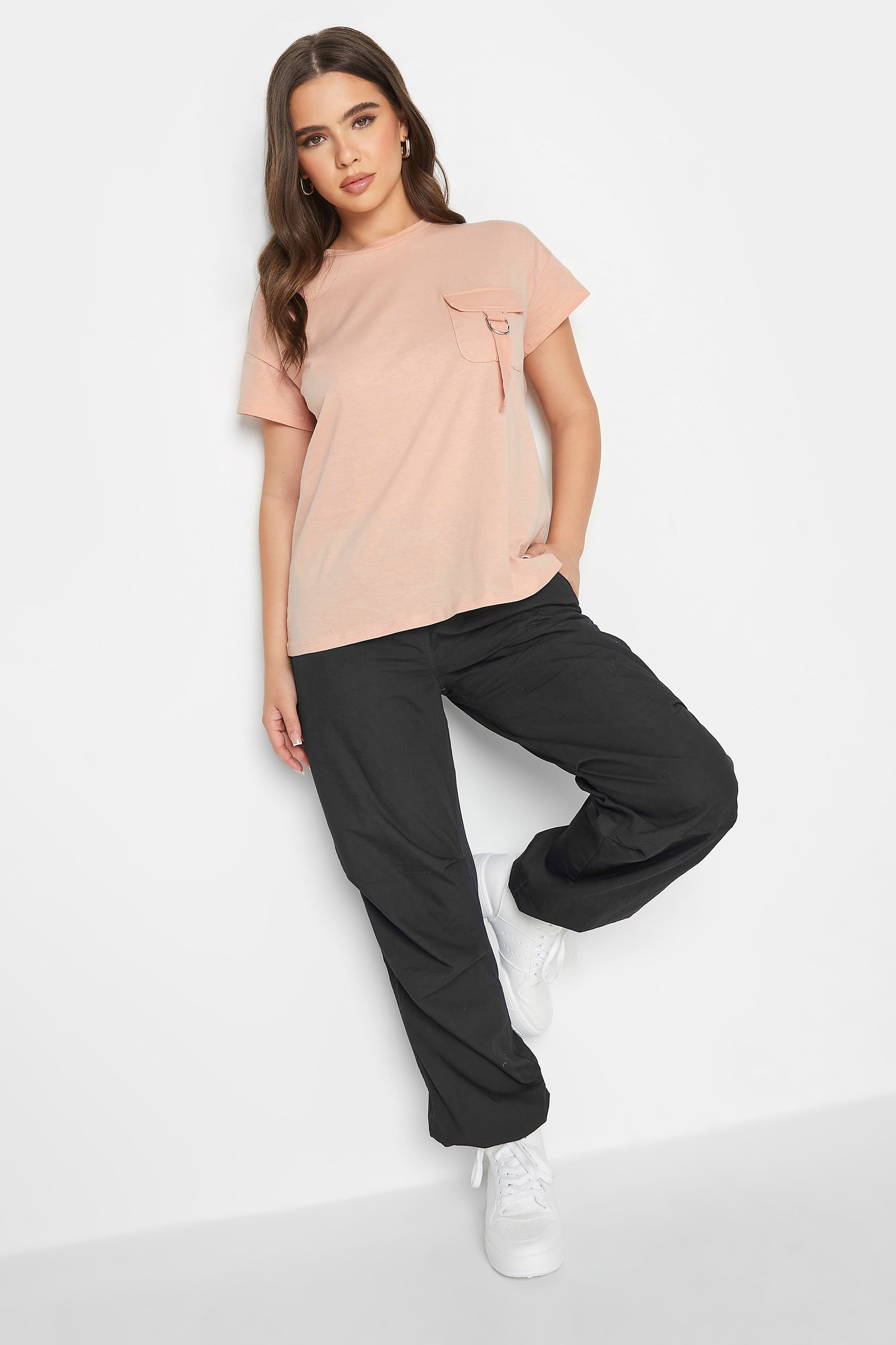 Petite Pink Utility Pocket T-Shirt | PixieGirl  2