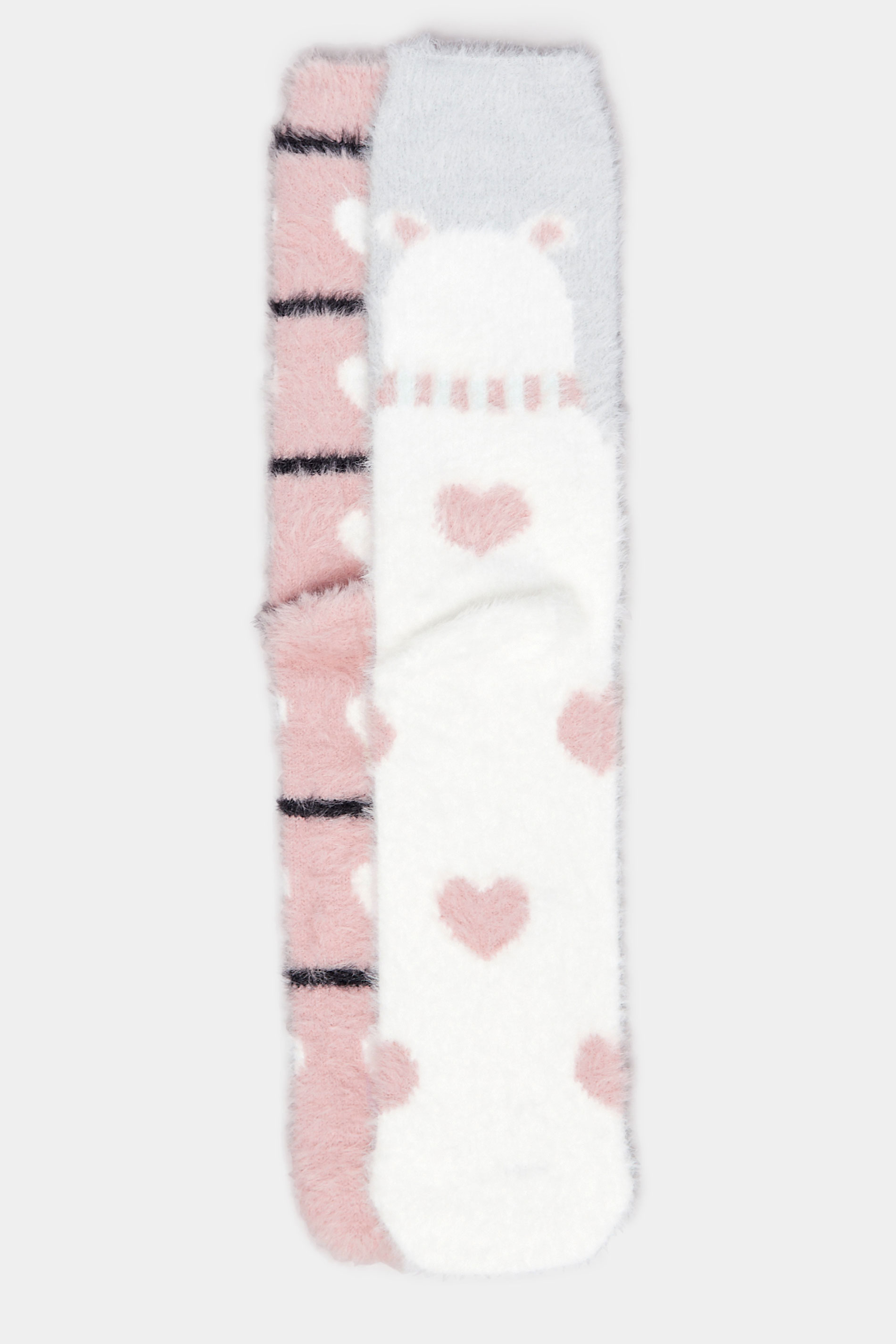 2 PACK Pink Polar Bear Ankle Socks | Yours Clothing 4