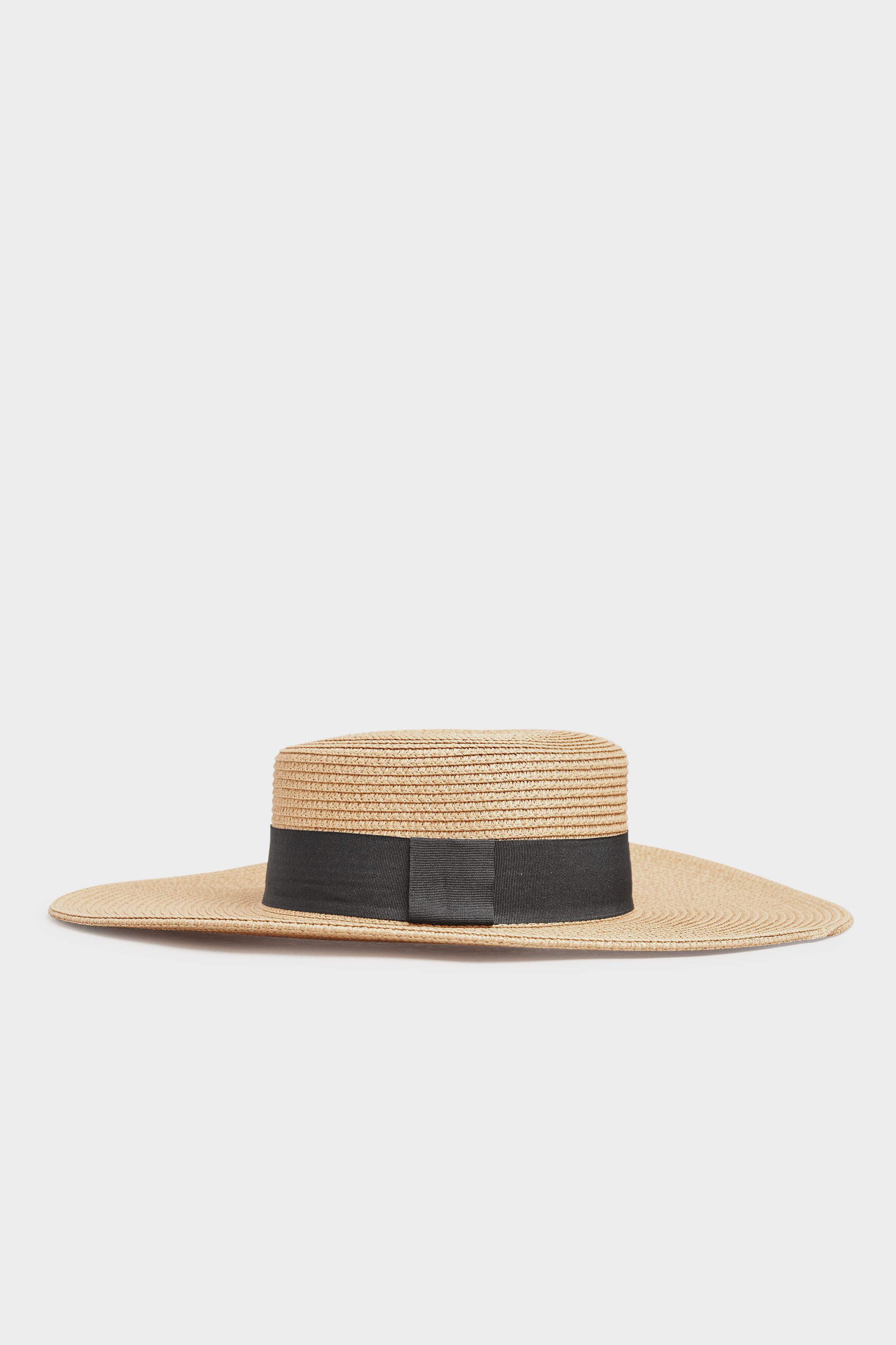 Natural Brown Straw Wide Brim Boater Hat | Yours Clothing 2
