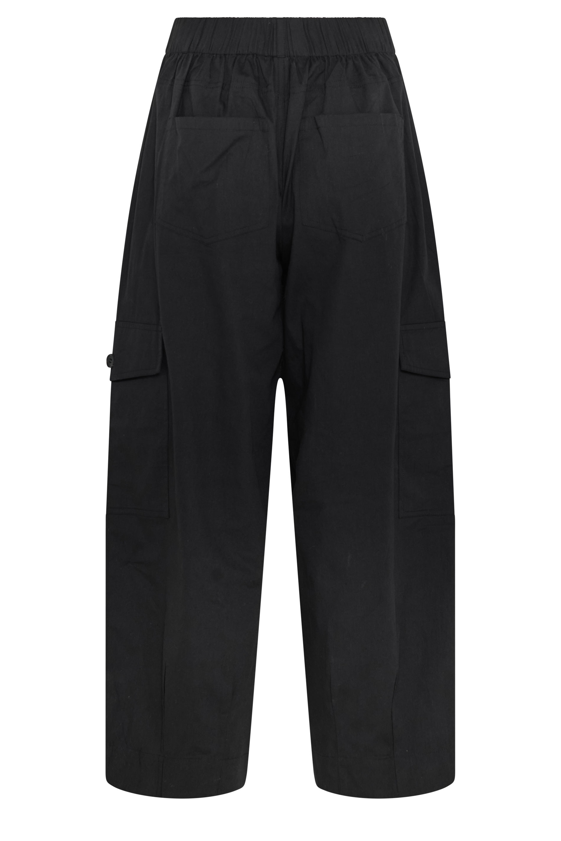 PixieGirl Petite Women's Black Poplin Cotton Cargo Barrel Leg Trousers | PixieGirl 7