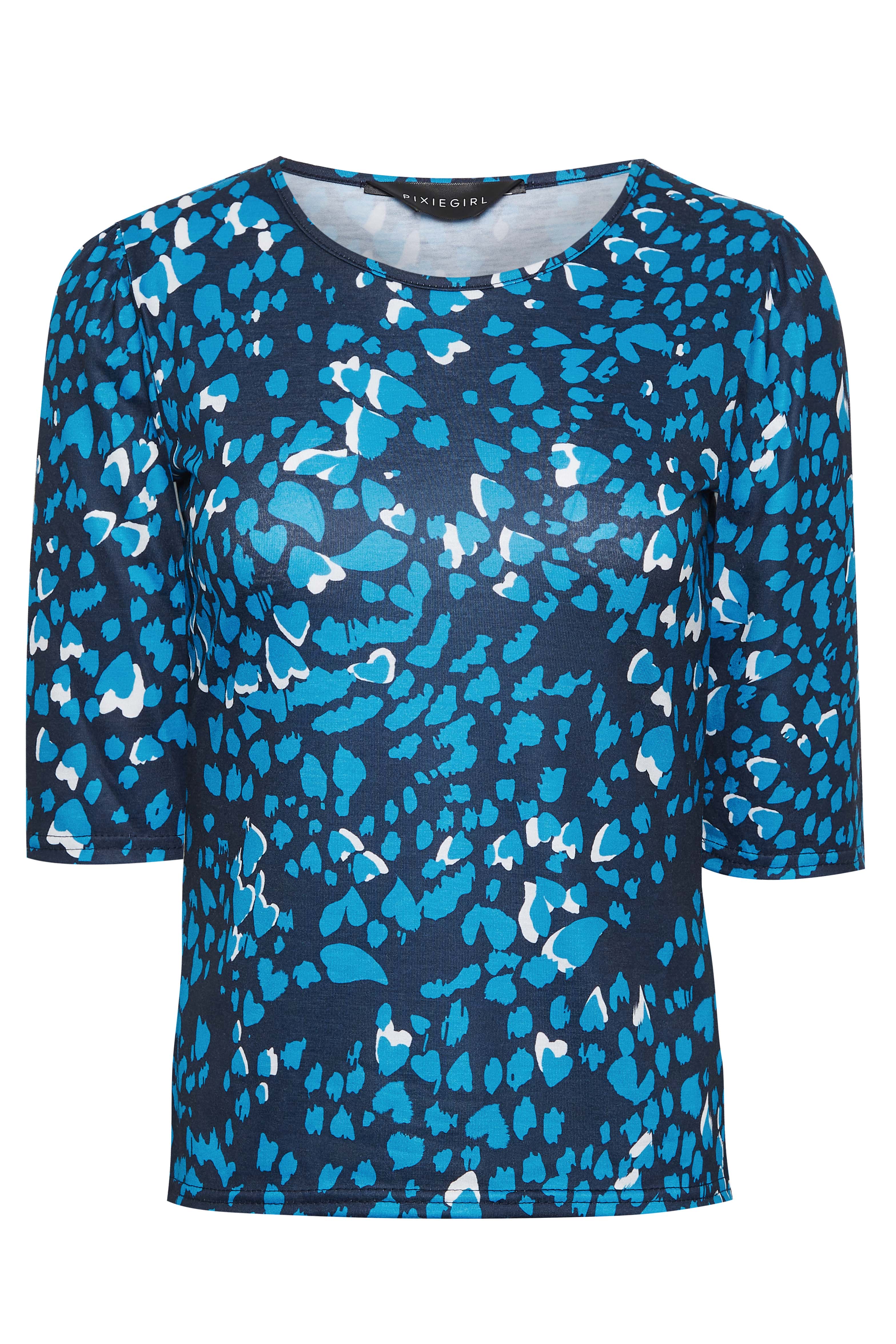 Petite Blue Leopard Print Jersey Top | PixieGirl 6