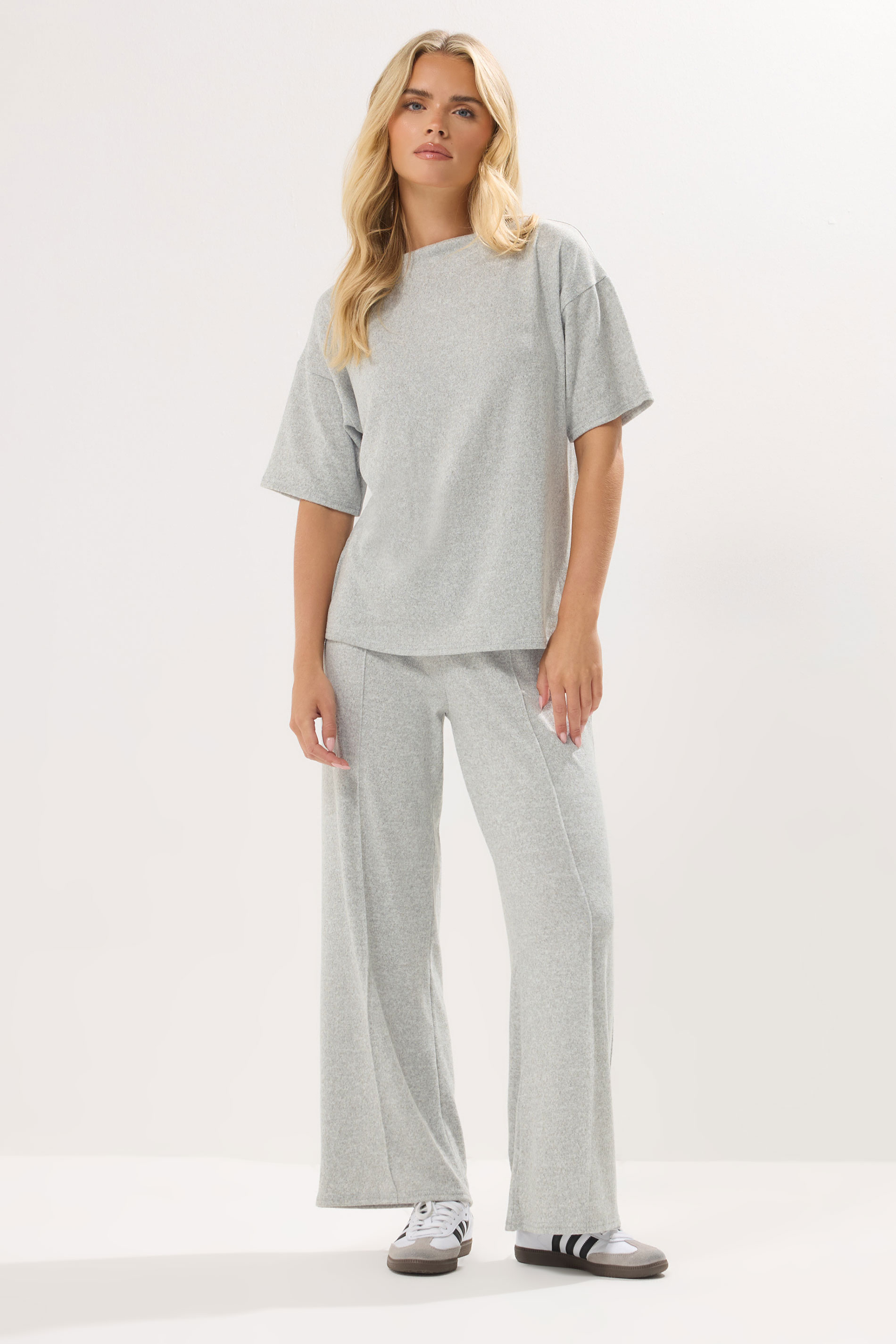 PixieGirl Petite Women's Grey Marl Soft Touch Short Sleeve Top | PixieGirl 2