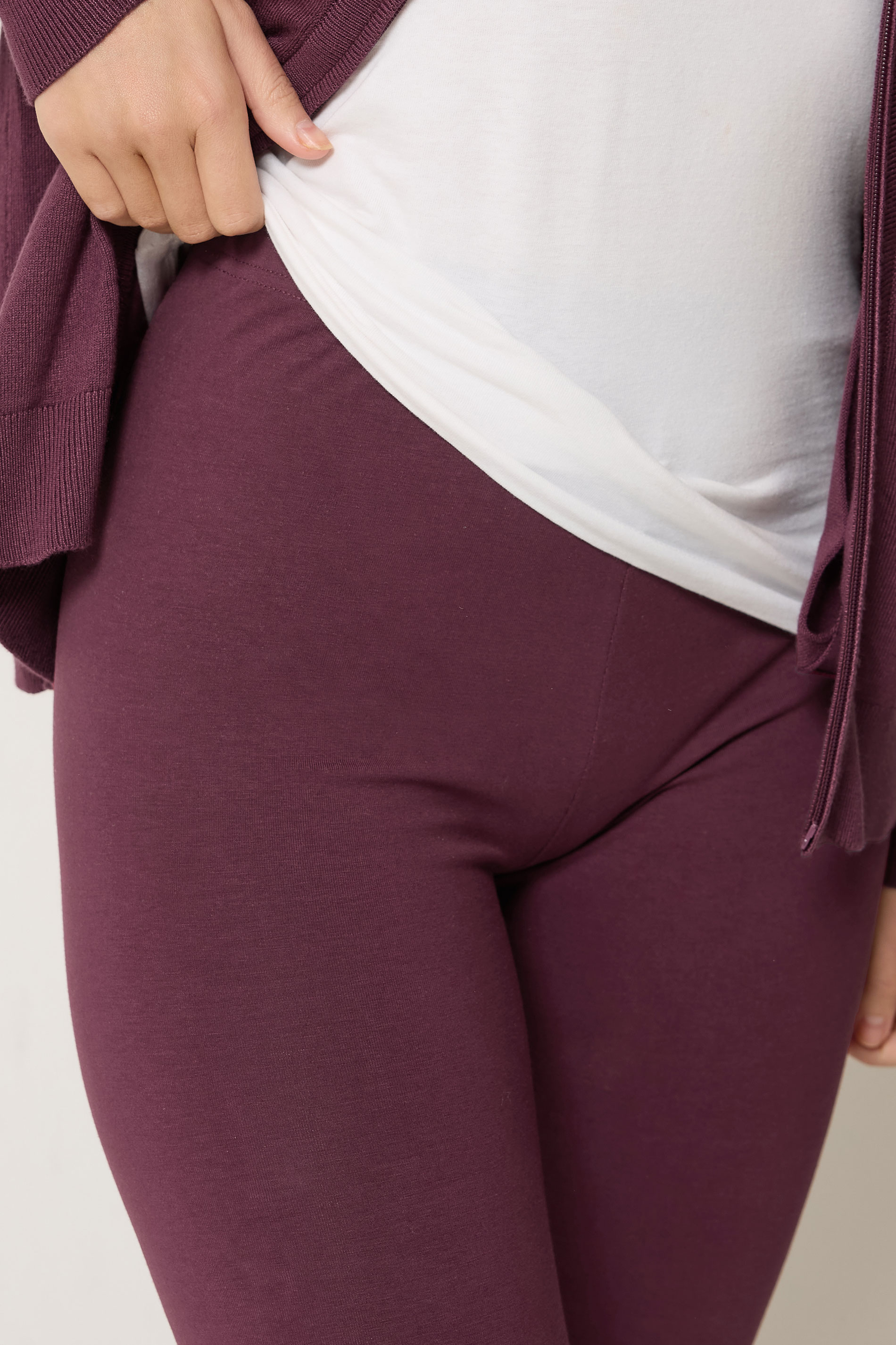 M&Co Berry Purple Stretch Leggings | M&Co 4