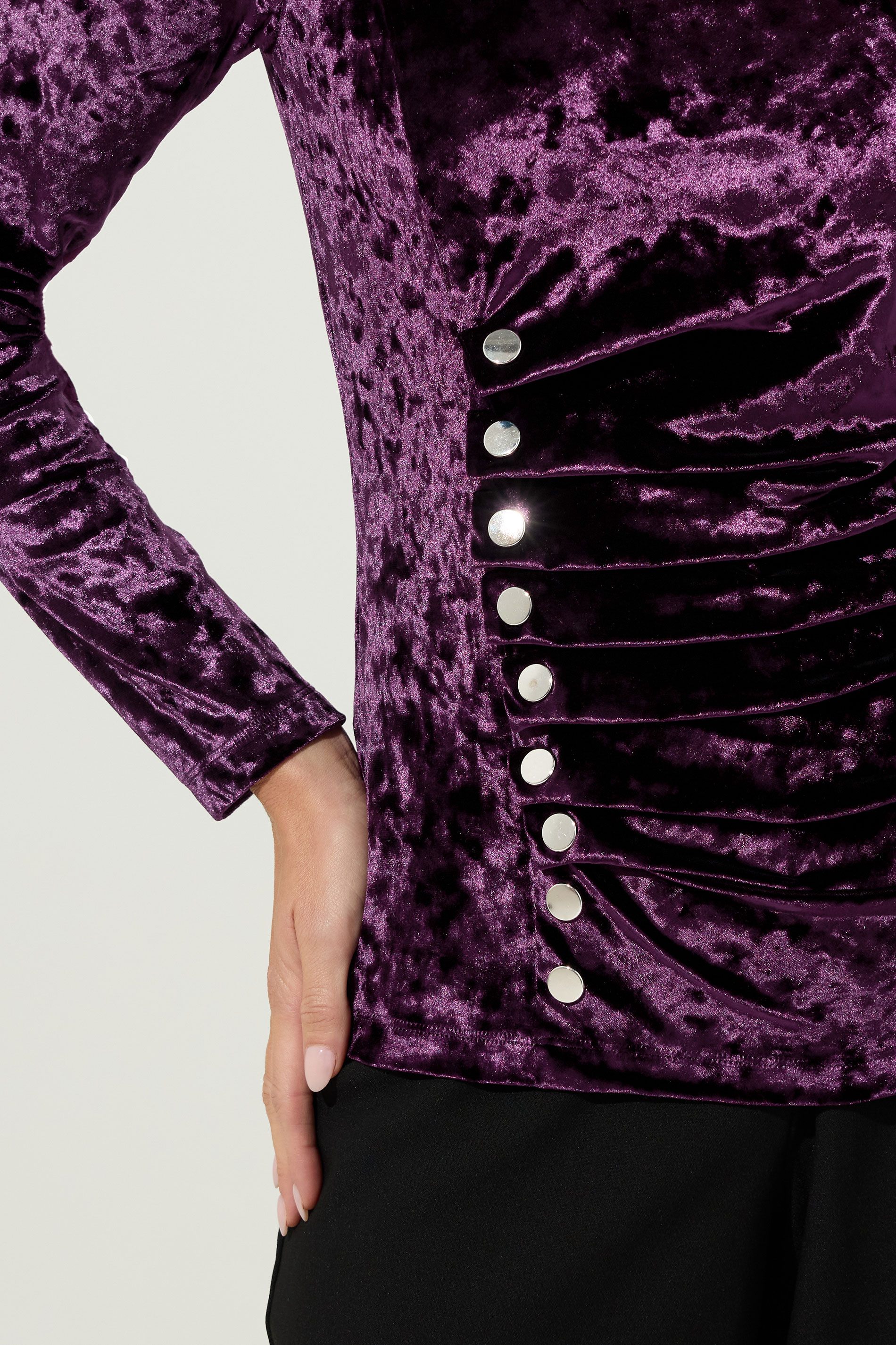 STAR Purple Velvet Button Detail Top | StarByJM 5