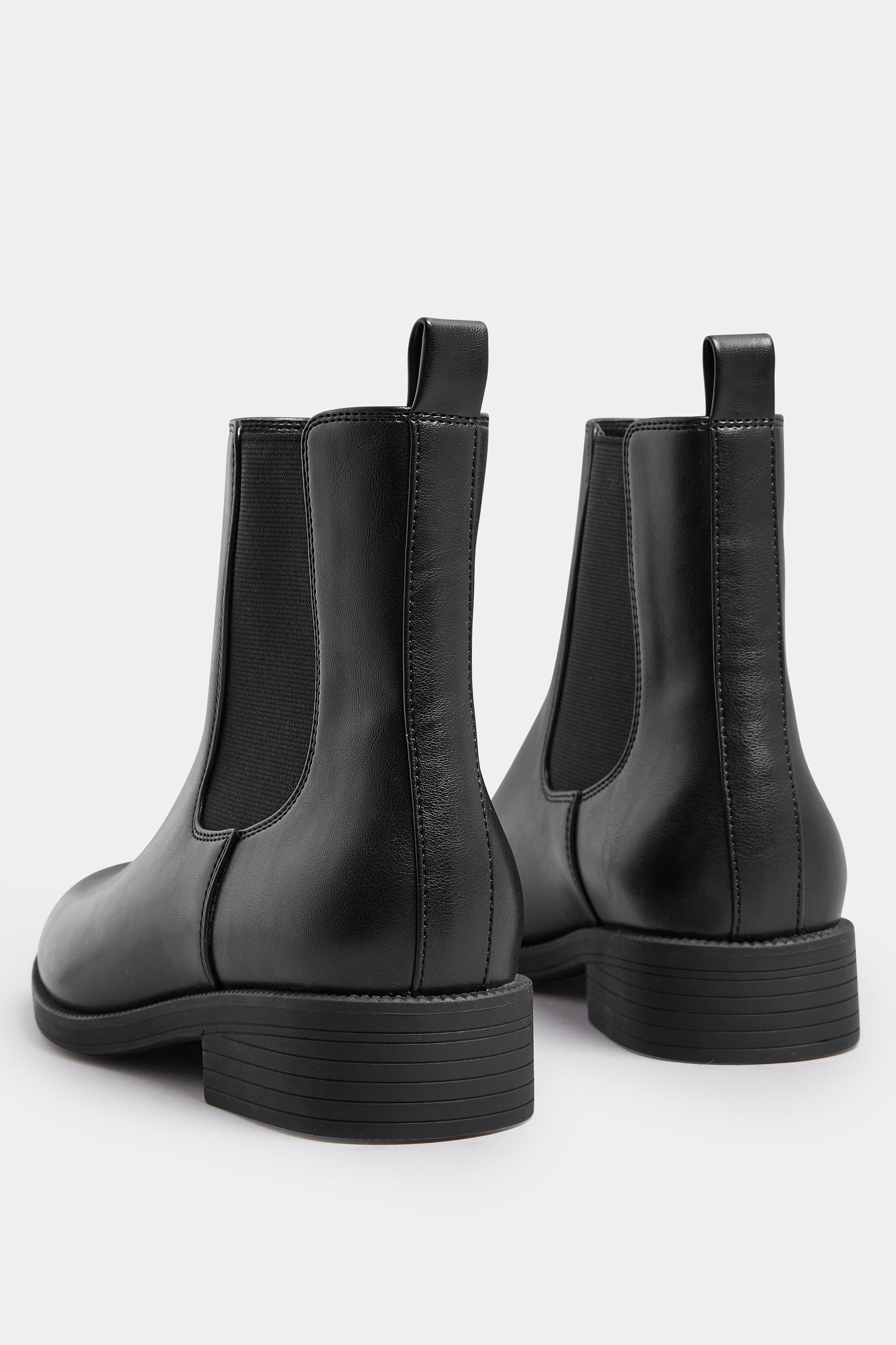 Black Faux Leather Chelsea Ankle Boots In Wide E Fit & Extra Wide EEE Fit | Yours Clothing 5