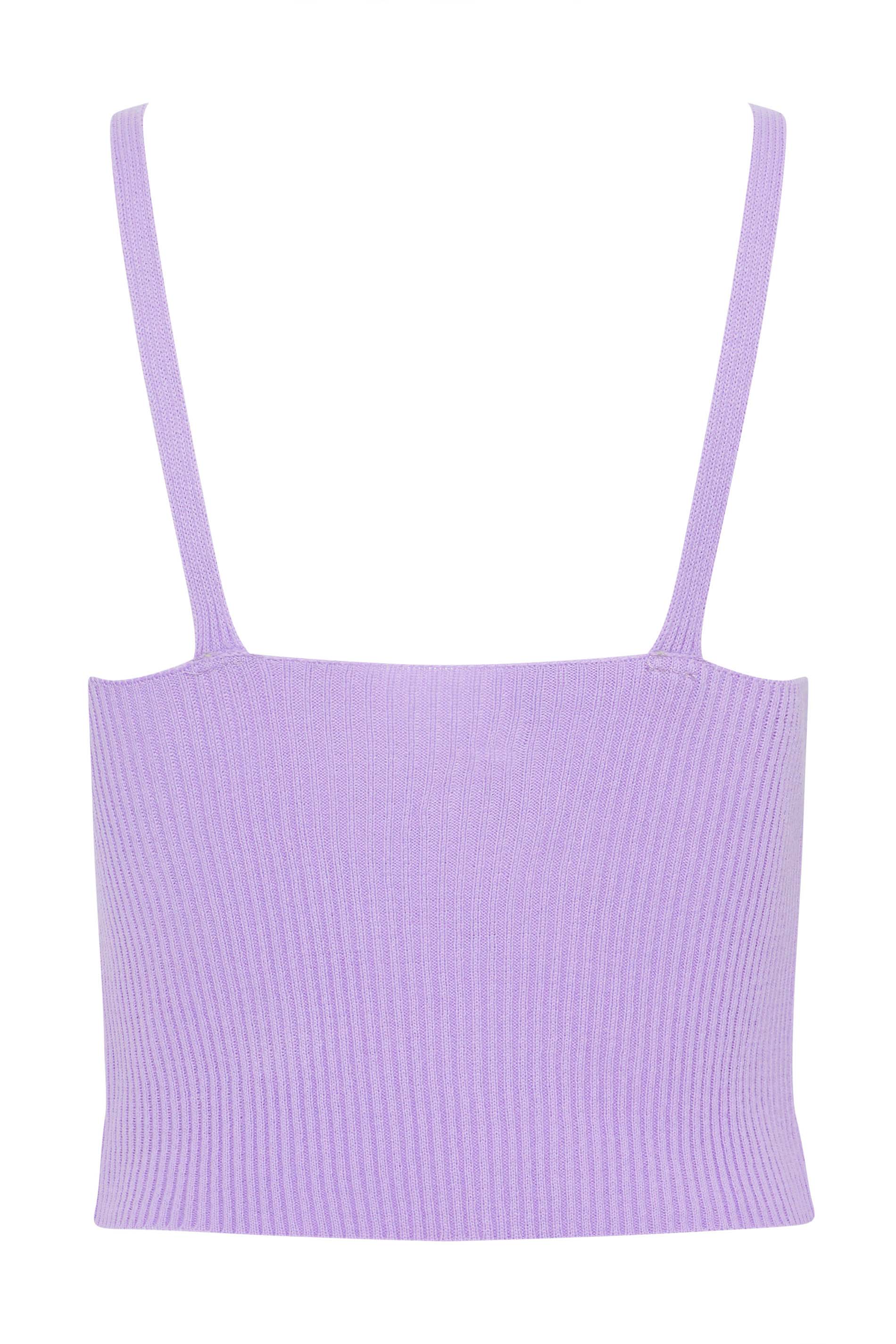 Petite Lilac Purple Knitted Cami Top | PixieGirl  7