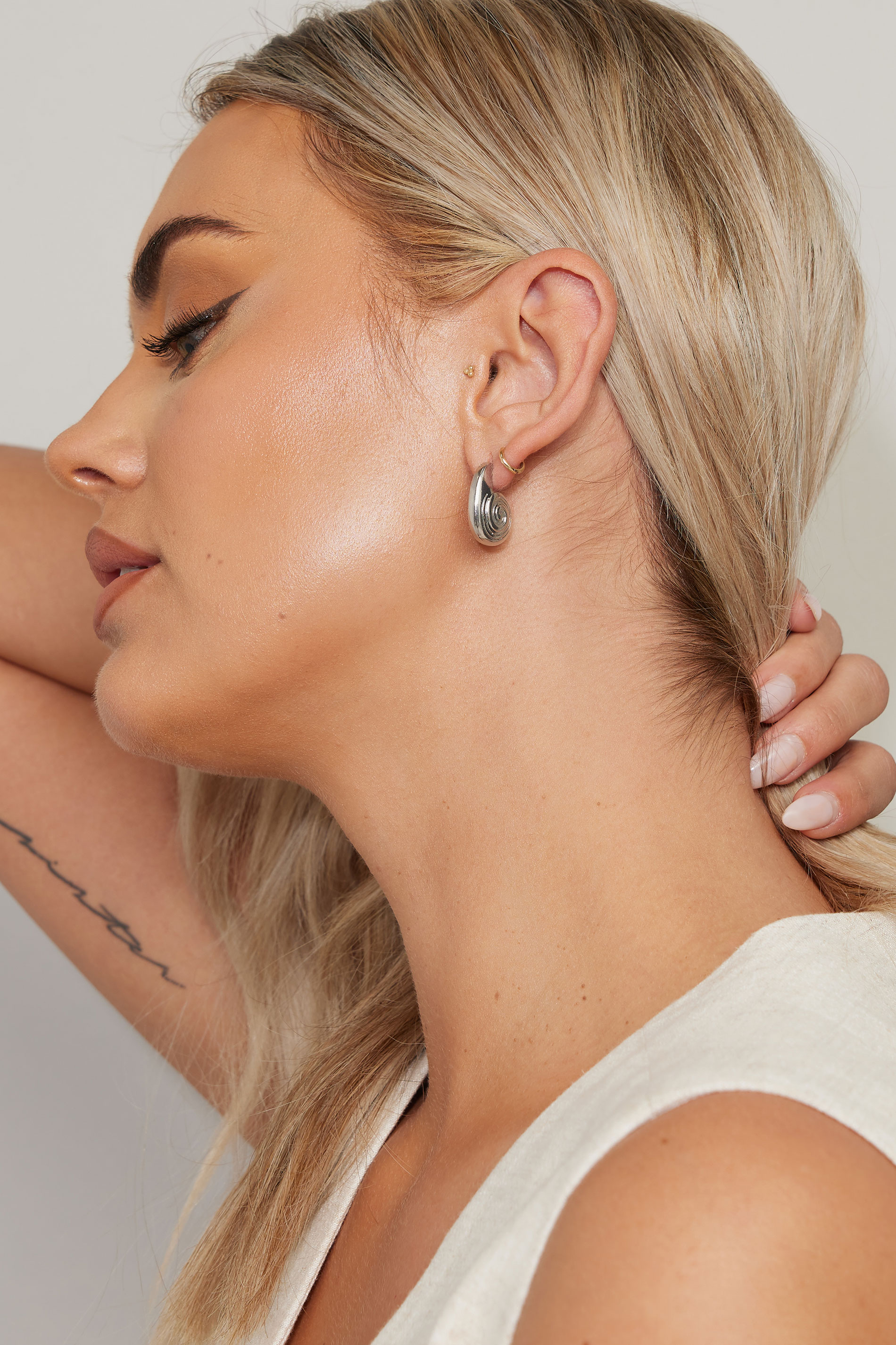 3 PACK Silver Tone Mixed Swirl Earrings | Yours Clothing 2