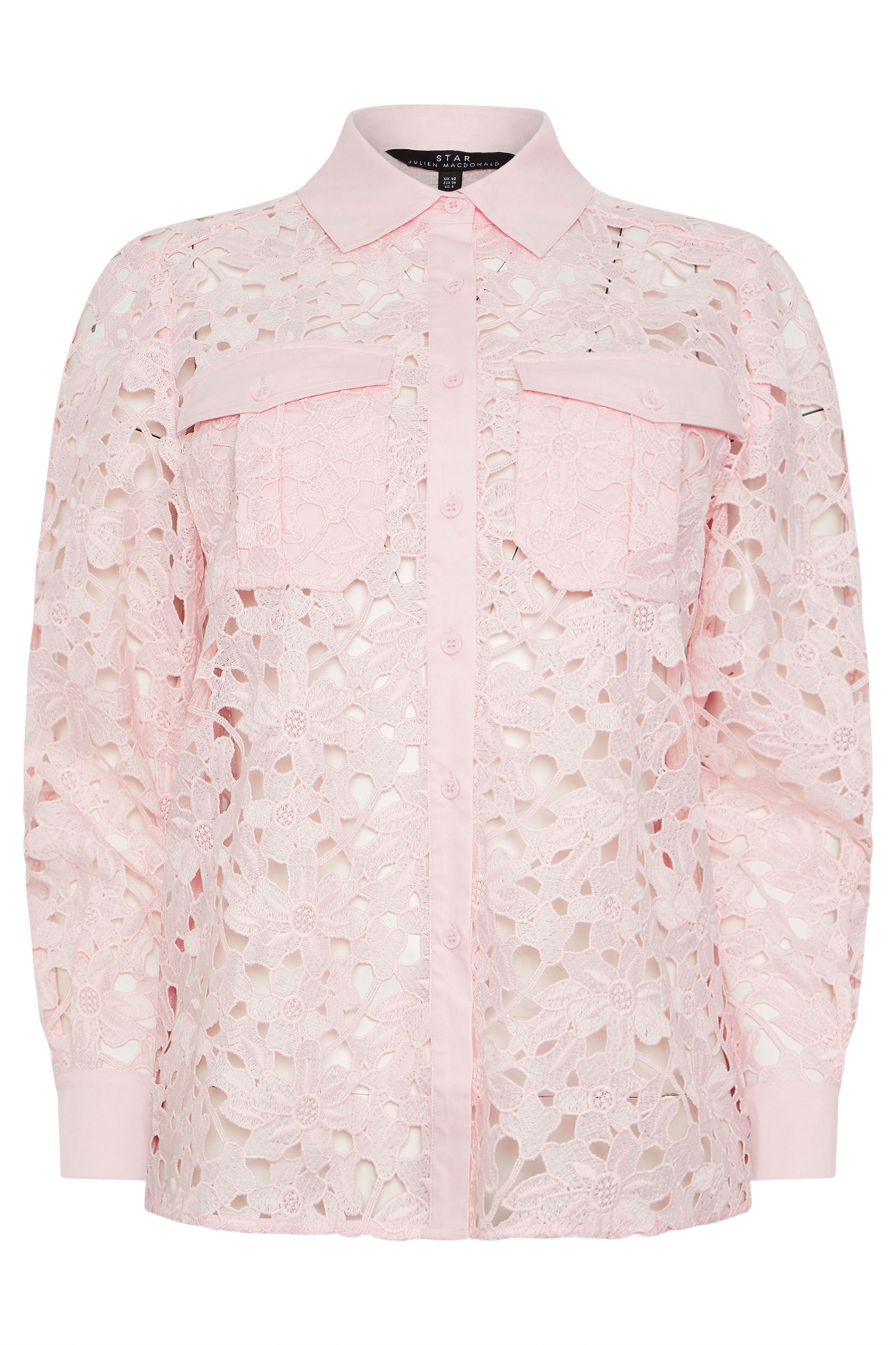 STAR Pink Lace Button Through Shirt | StarByJM 7