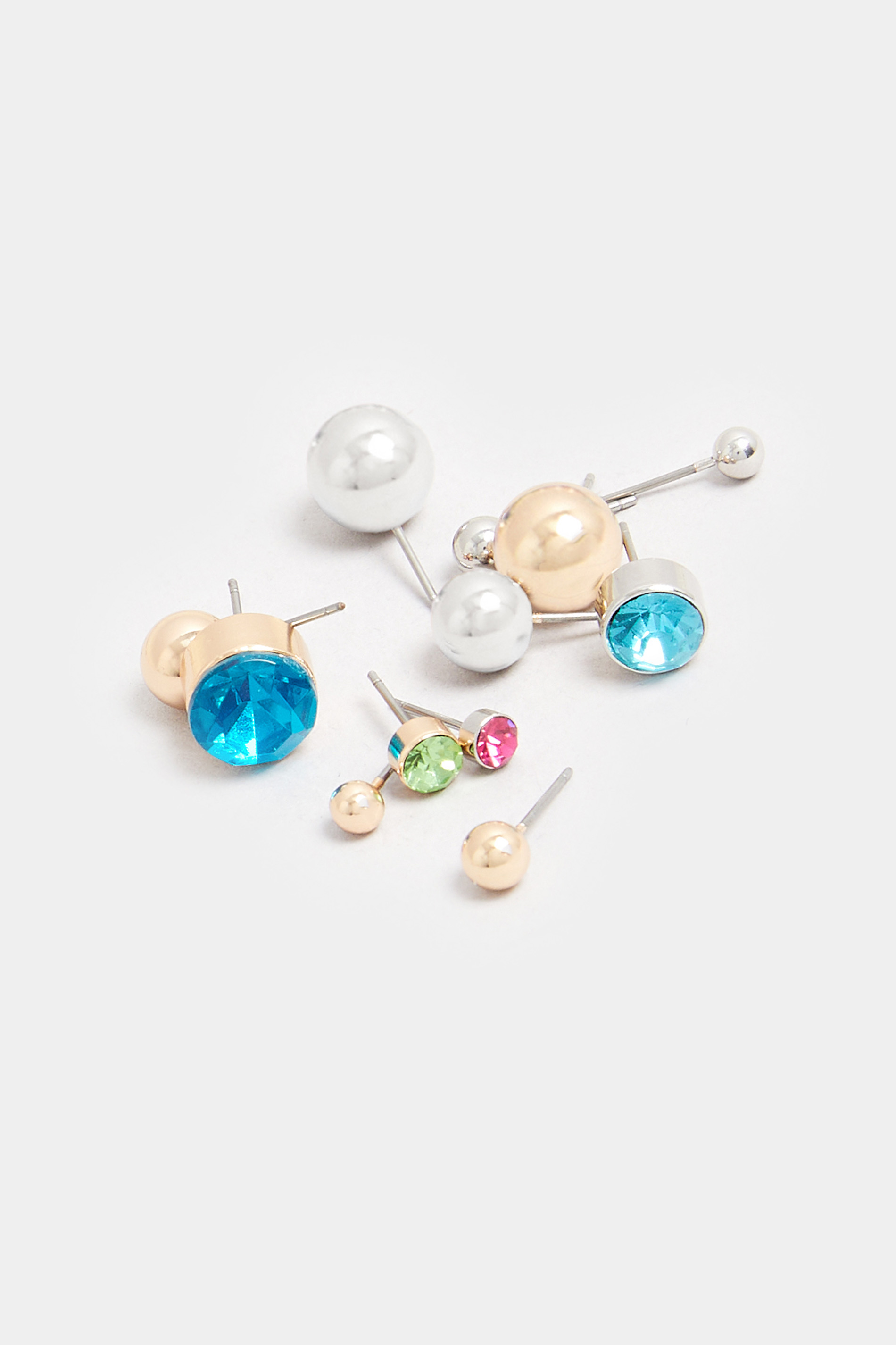 12 PACK Gold Tone Stud Earring Set | Yours Clothing 4