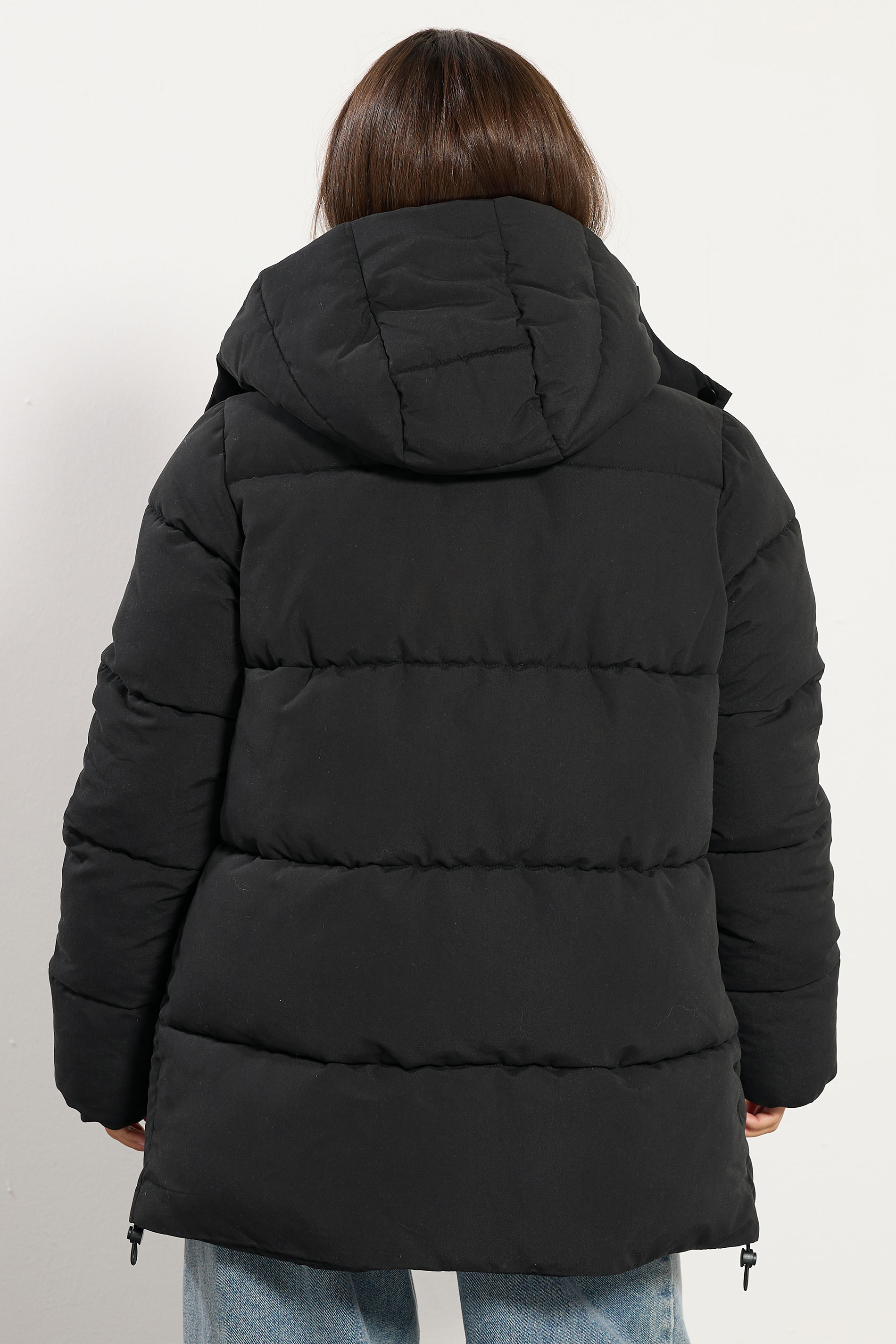 PixieGirl Petite Women's Black Padded Midi Coat | PixieGirl 5