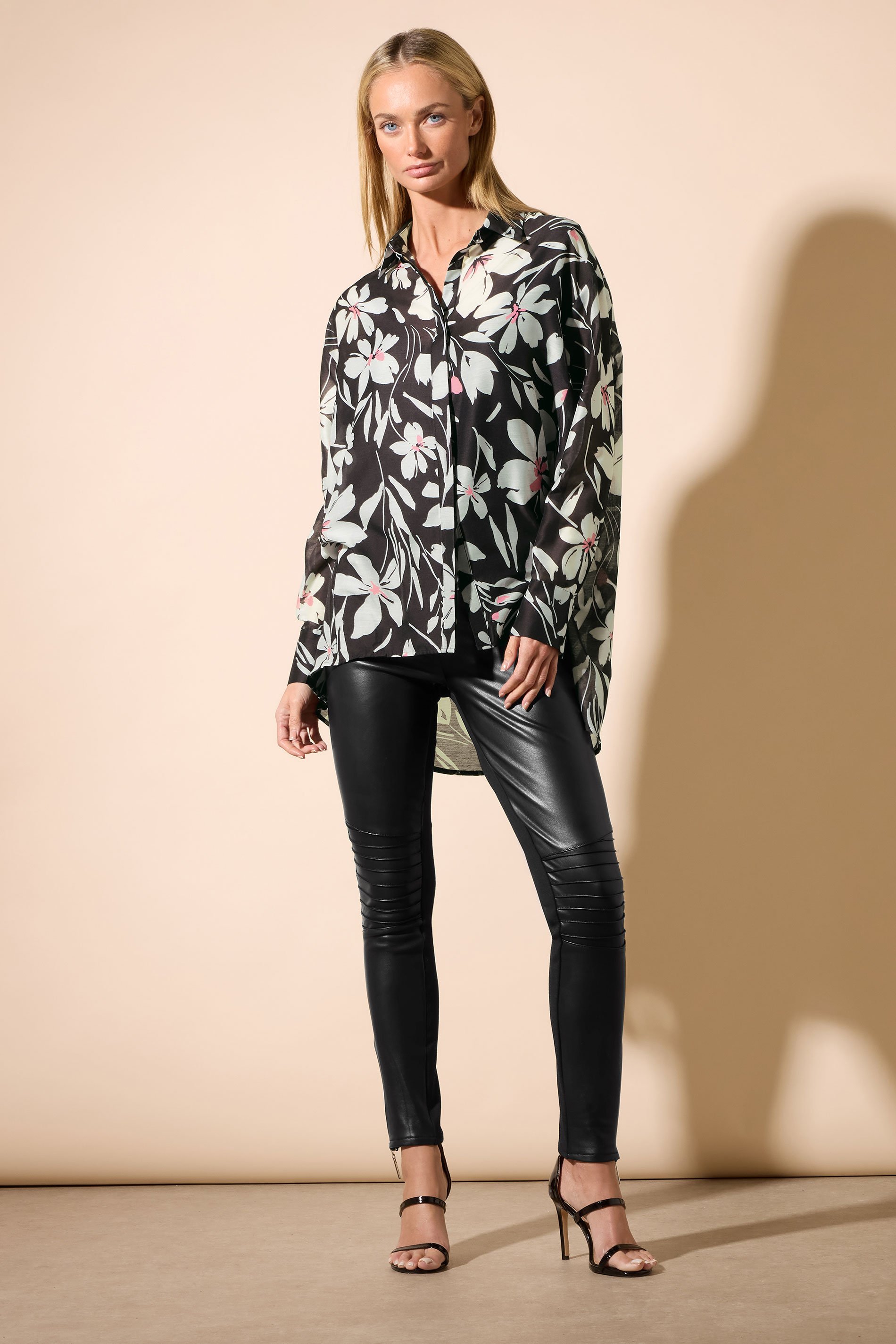 STAR Black Floral Longline Shirt | StarbyJM 3