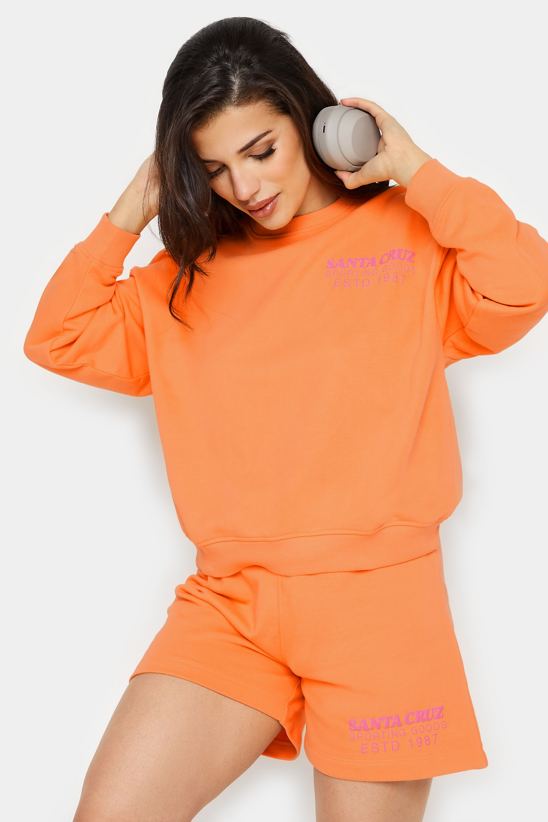 PixieGirl Petite Women's Orange 'Santa Cruz' Slogan Sweatshirt | PixieGirl 6