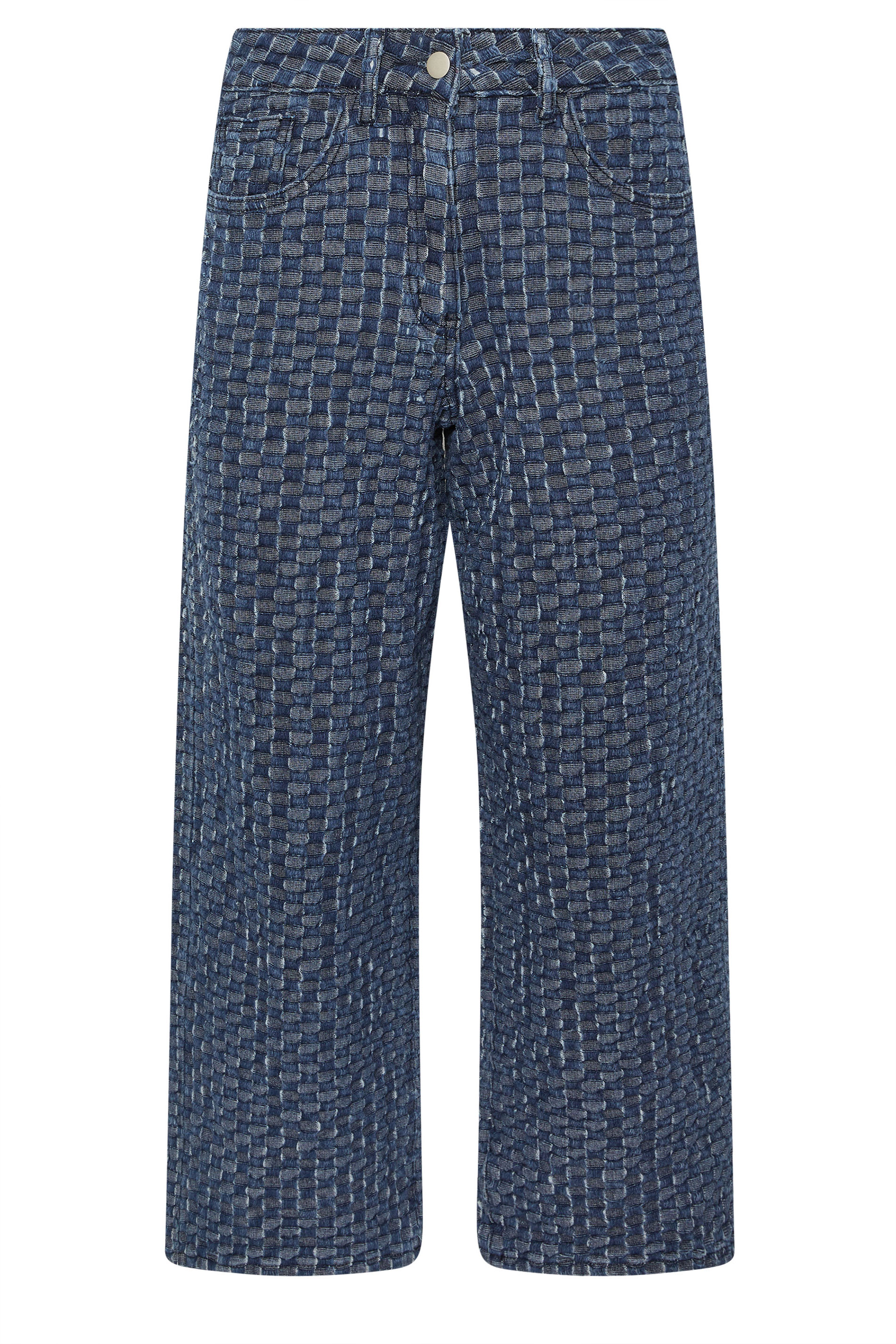 PixieGirl Petite Women's Blue Textured Wide Leg Jeans | PixieGirl 5