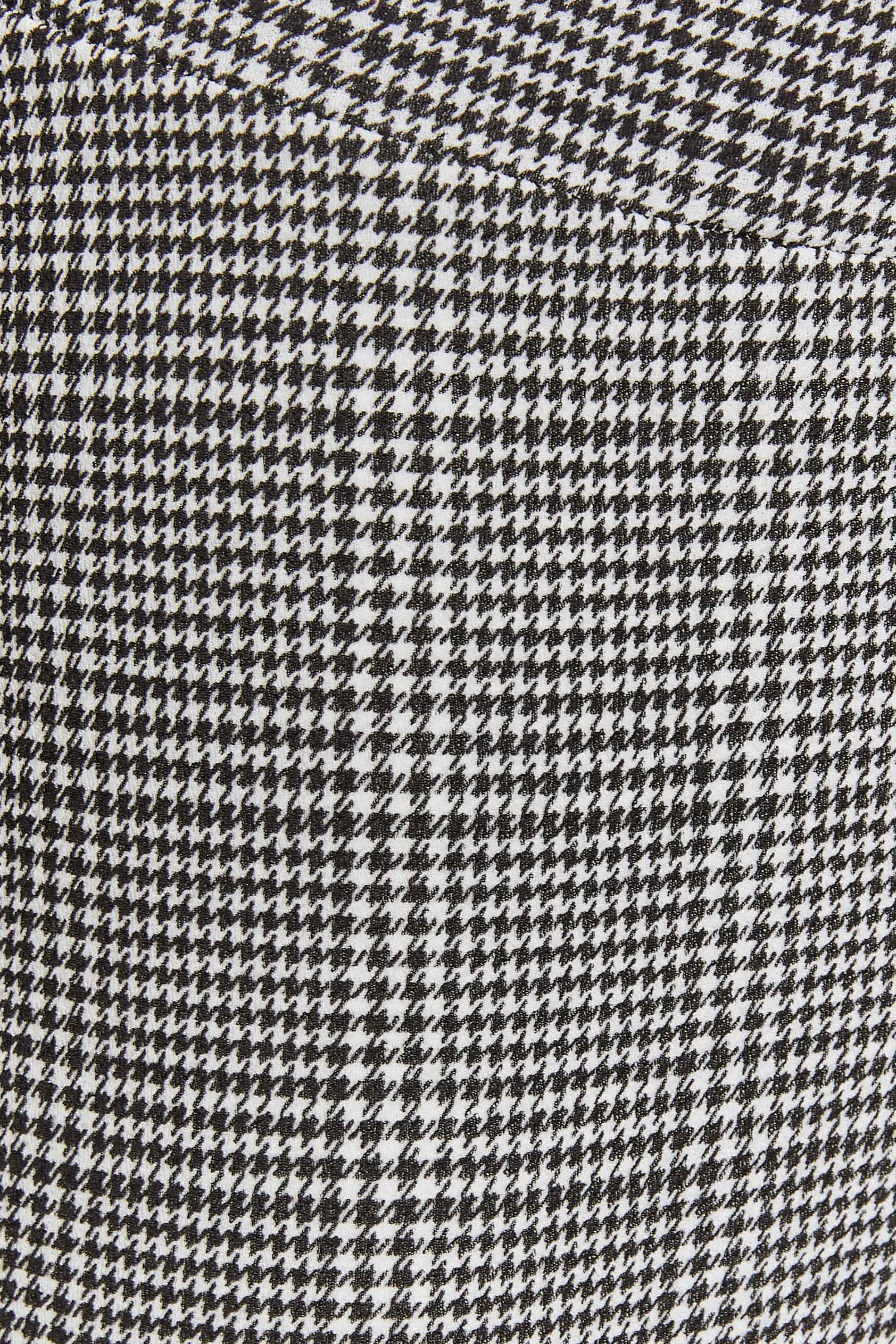 Petite Black Dogtooth Check Slim Leg Stretch Trousers | PixieGirl 4