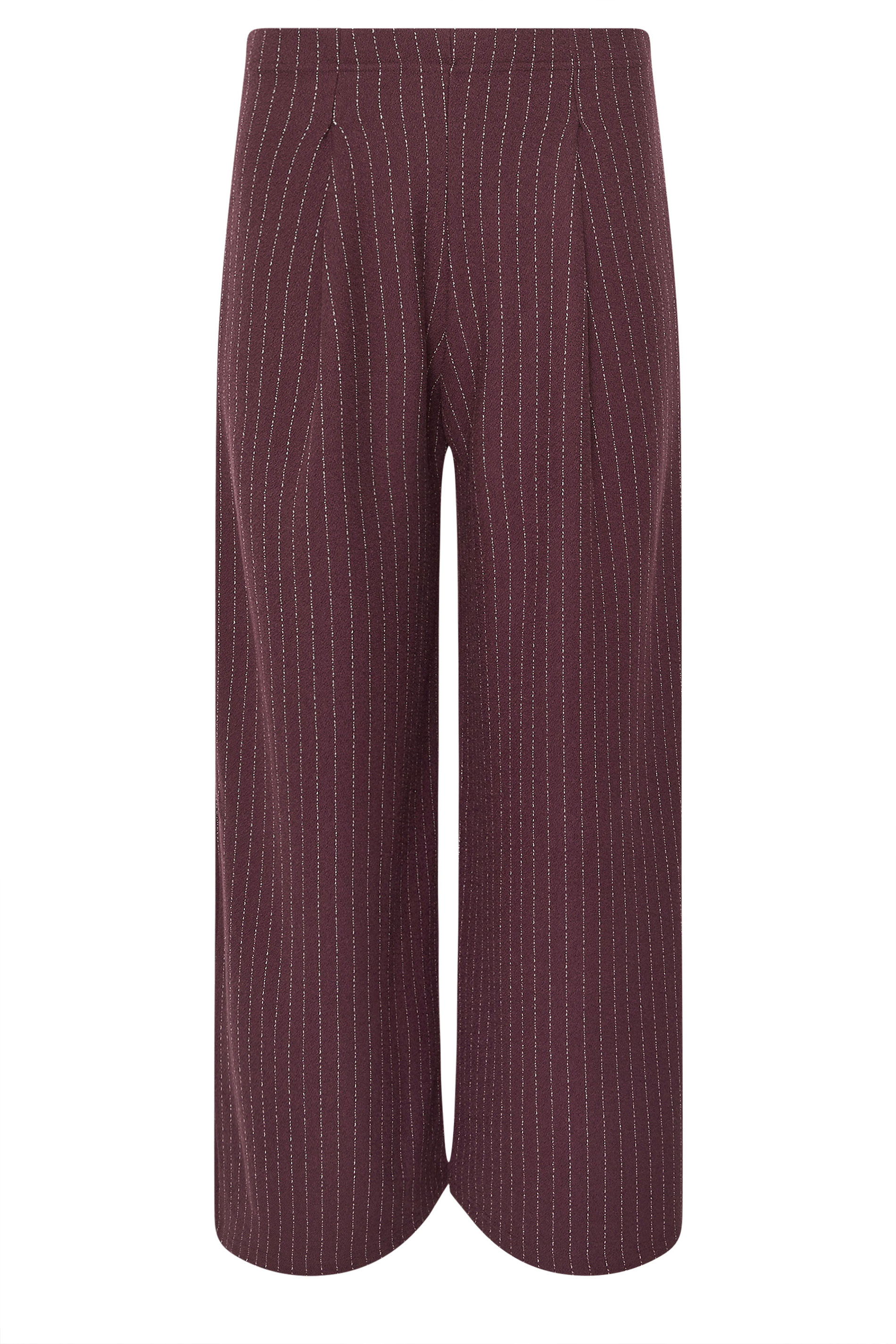 PixieGirl Petite Women's Burgundy Red Pinstripe Palazzo Wide Leg Trousers | PixieGirl 5