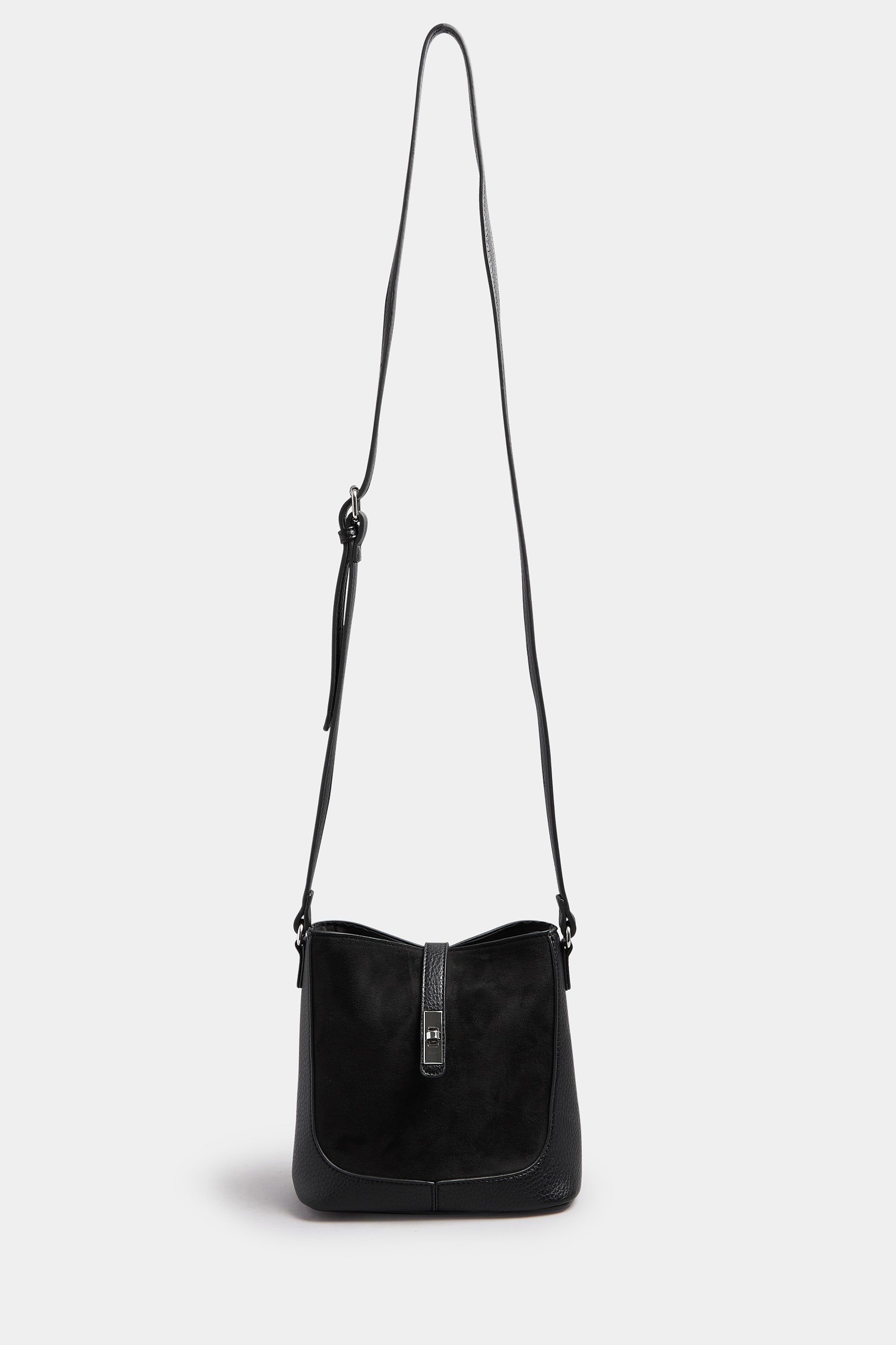Black Faux Suede Cross Body Bag | Yours Clothing 2