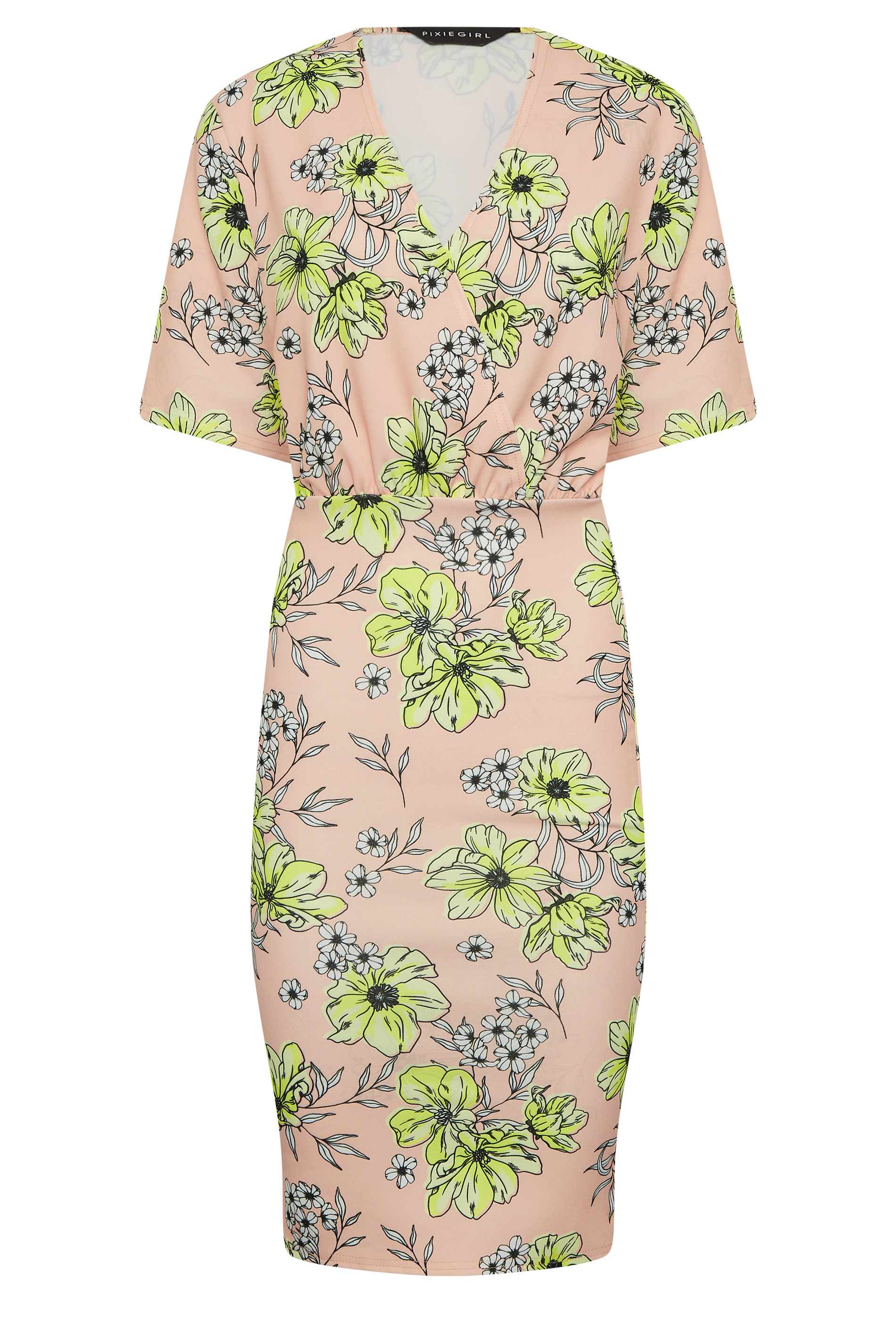 PixieGirl Blush Pink Floral Wrap Dress | PixieGirl 7