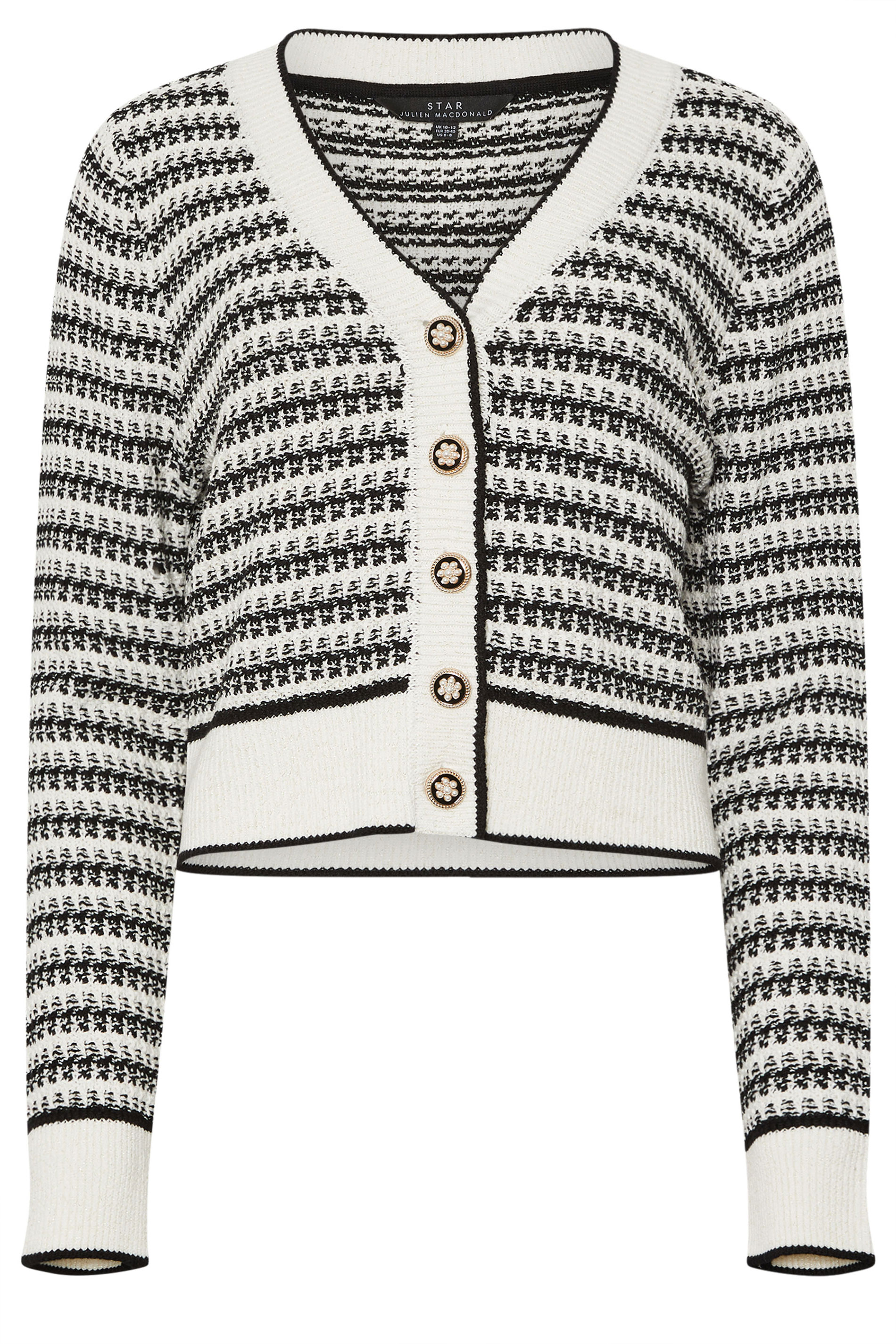 STAR White Knit Metallic Striped Cardigan | StarByJM 6