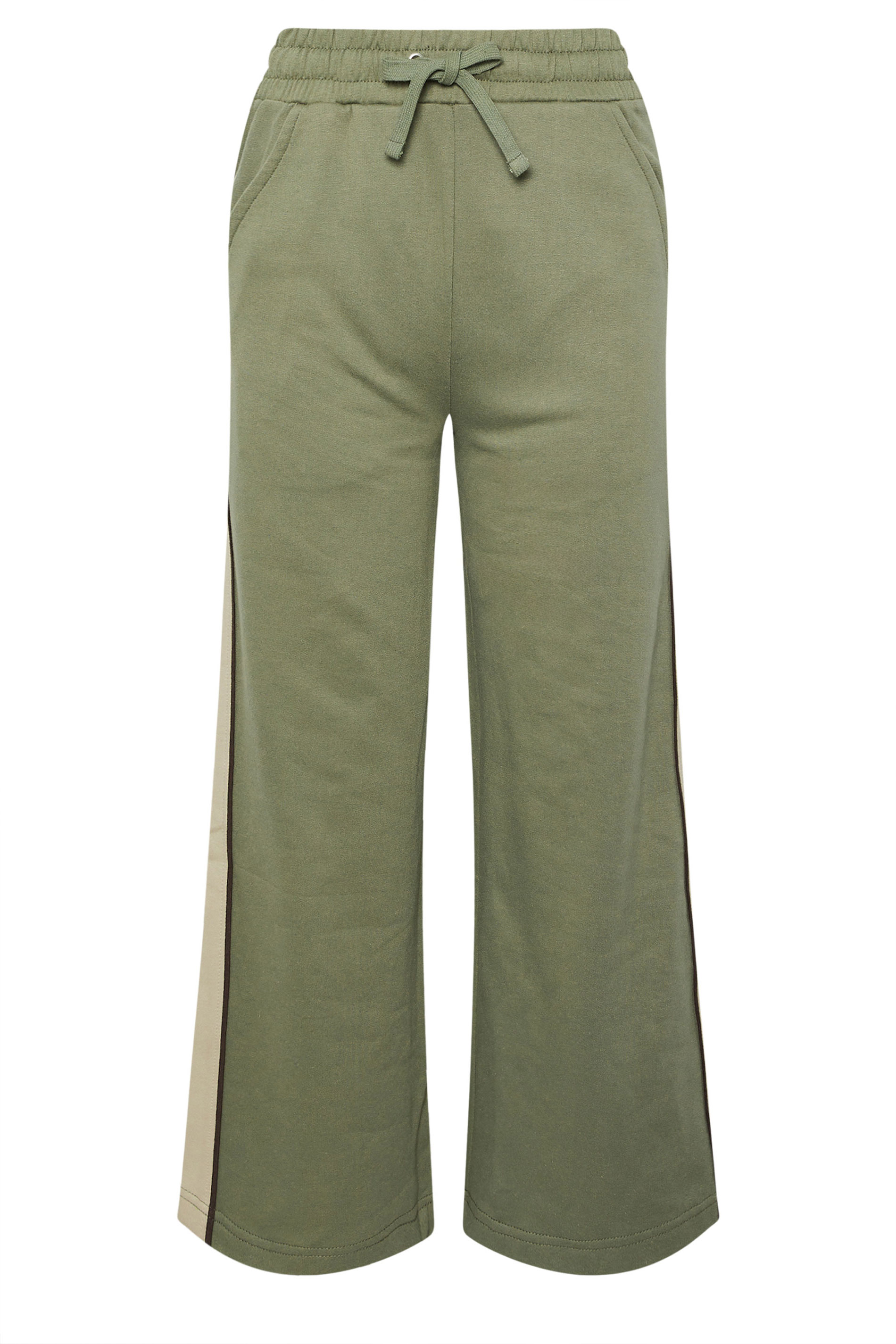 PixieGirl Petite Women's Green Colour Block Wide Leg Joggers | PixieGirl 6