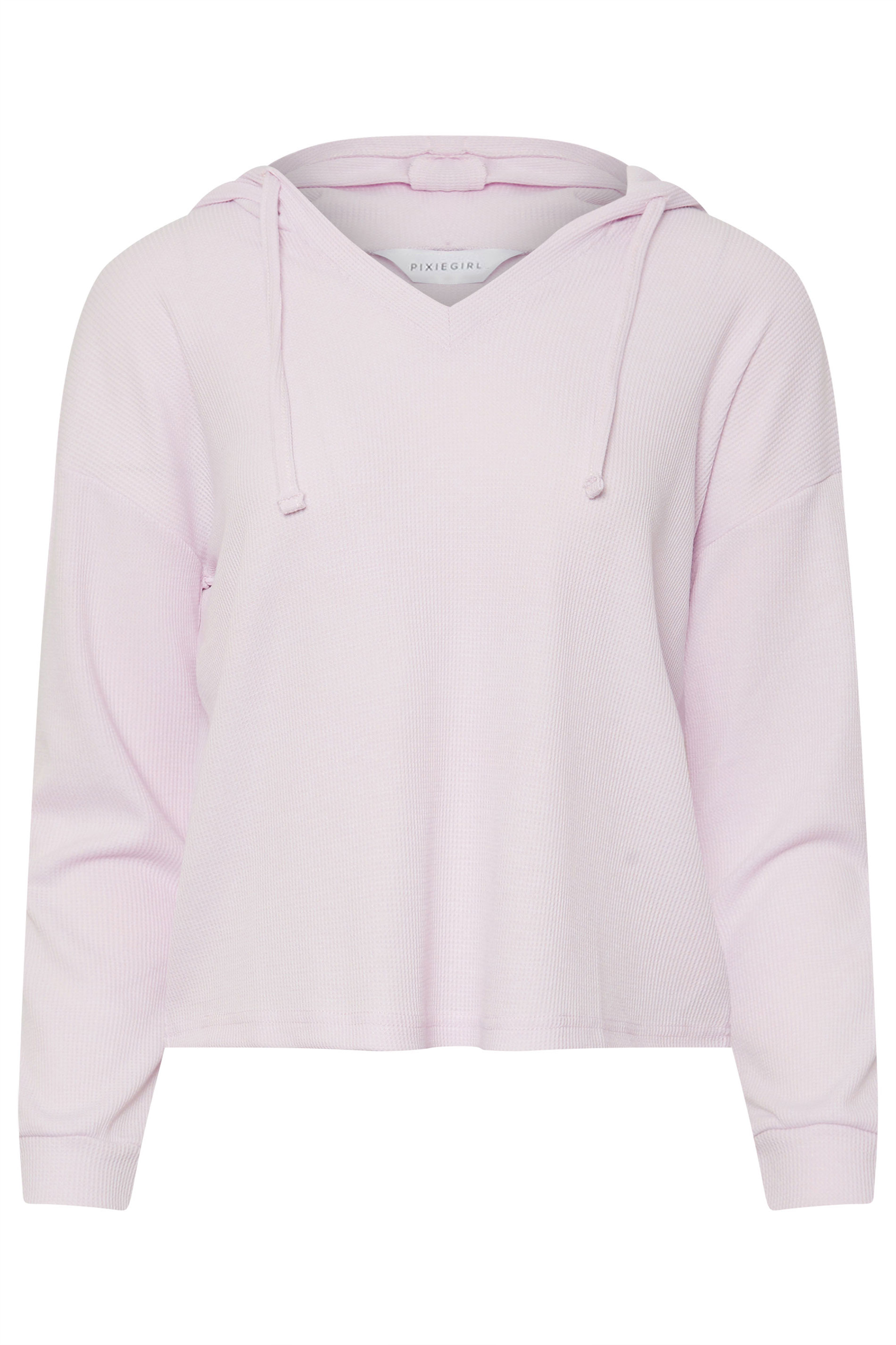 PixieGirl Petite Women's Pink Waffle Lounge Hoodie | PixieGirl 5