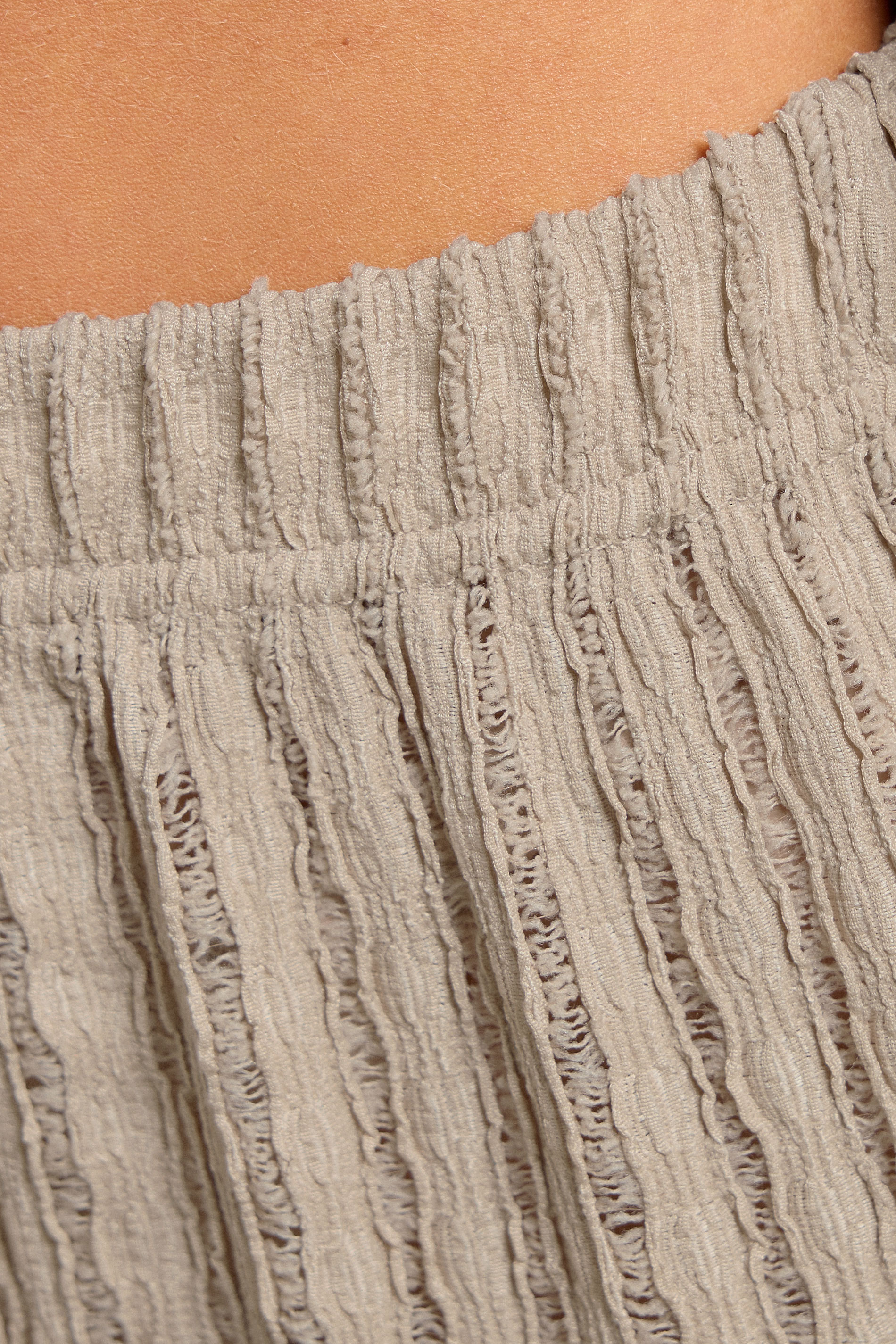 PixieGirl Petite Women's Natural Brown Wide Leg Crochet Trousers | PixieGirl 4