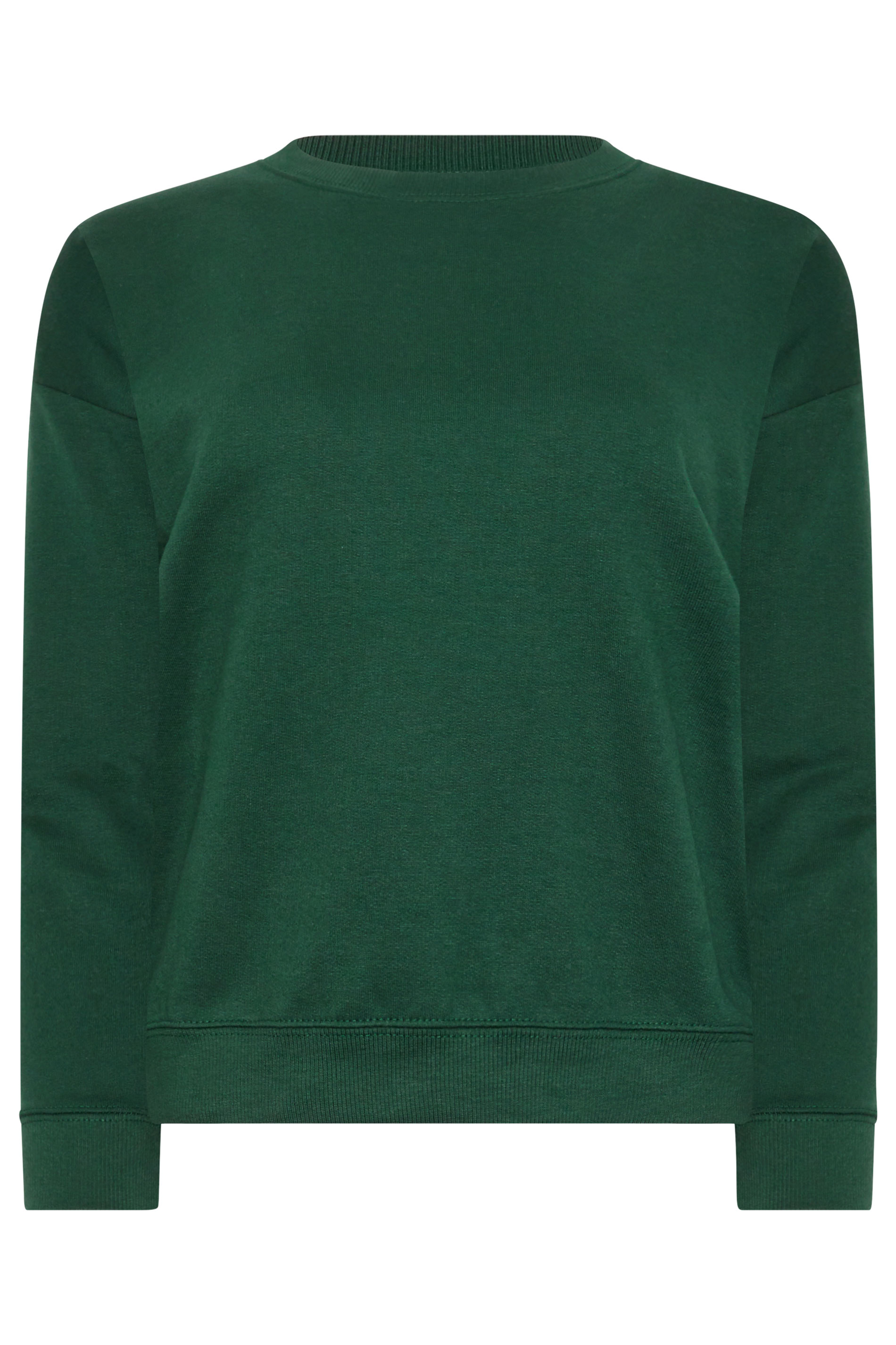 PixieGirl Petite Women's Dark Green Crew Neck Sweatshirt | PixieGirl 6