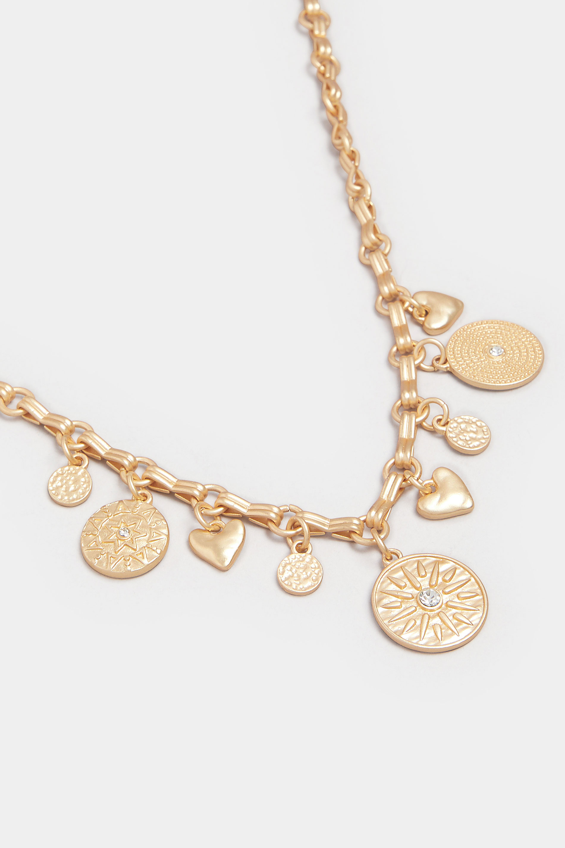 Gold Tone Pendant Charm Necklace | Yours Clothing 3