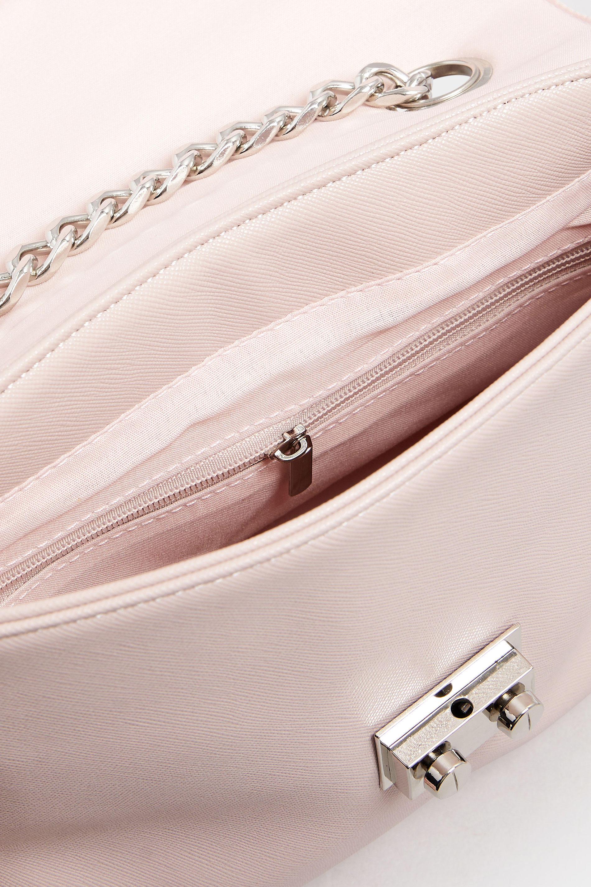 Pink Faux Leather Chain Detail Shoulder Bag | Yours Clothing 6