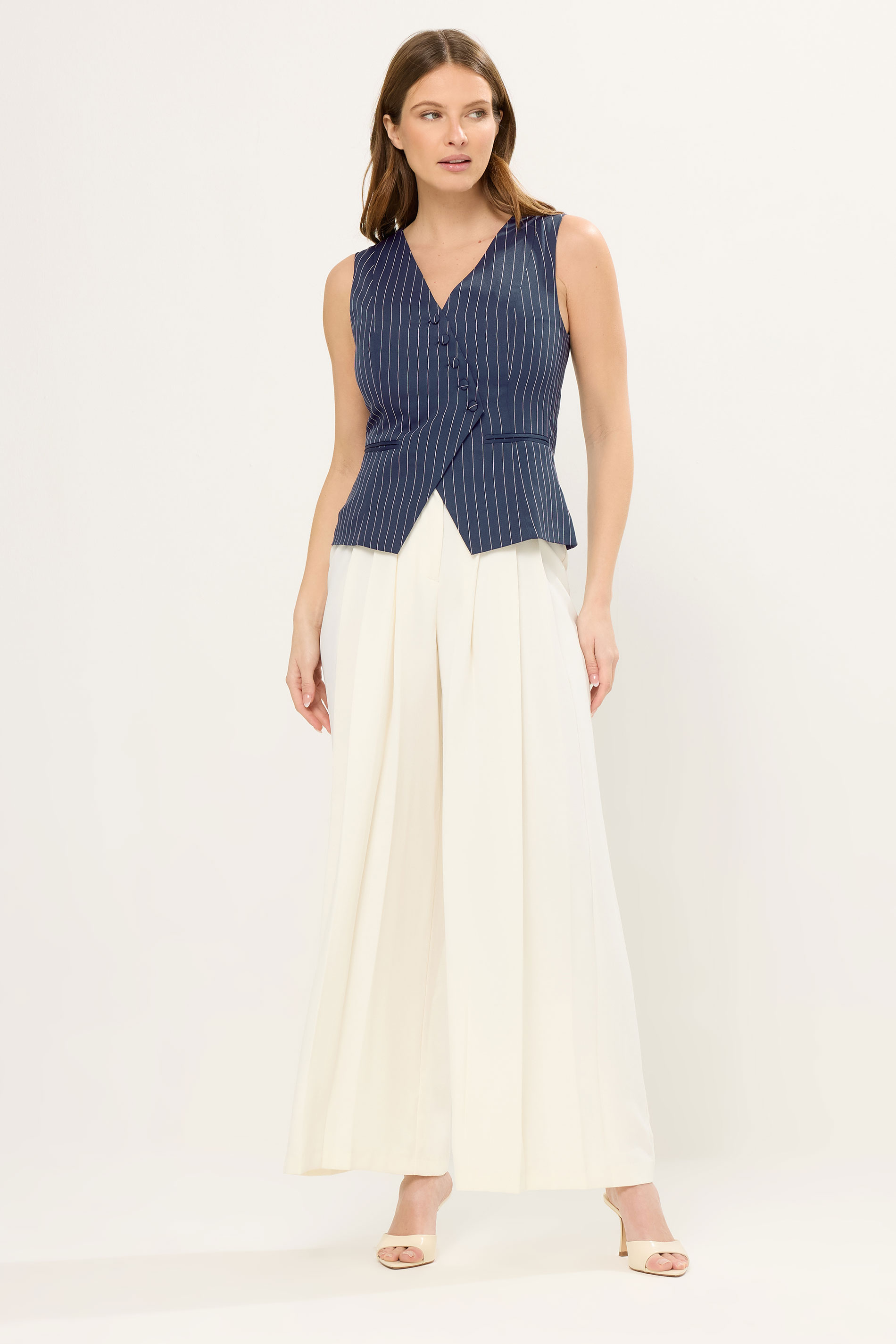 STAR Navy Blue Pinstripe Waistcoat | StarByJM 2