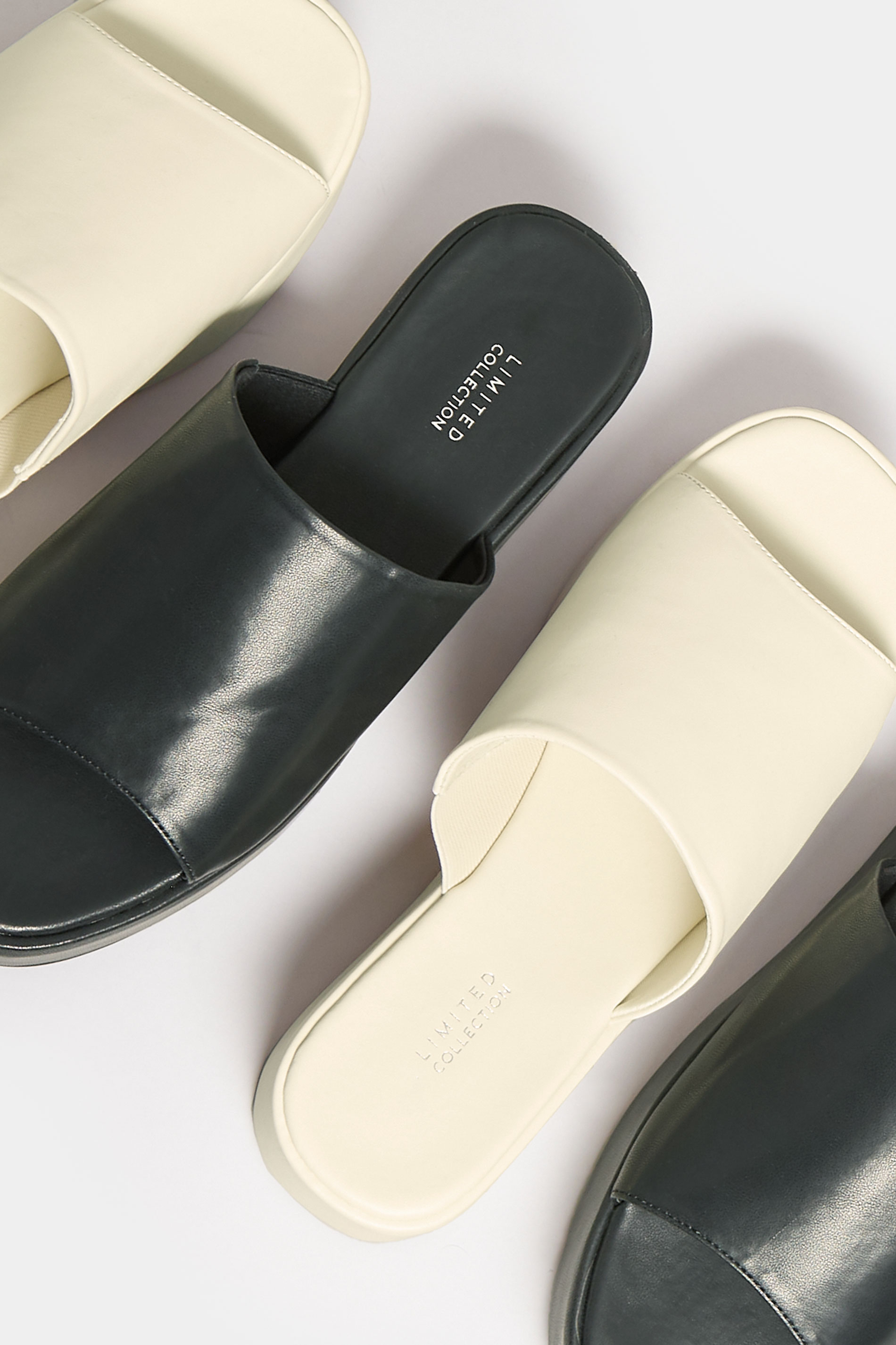 LIMITED COLLECTION Black Platform Mule Sandals In E Wide Fit & EEE Extra Wide Fit 6