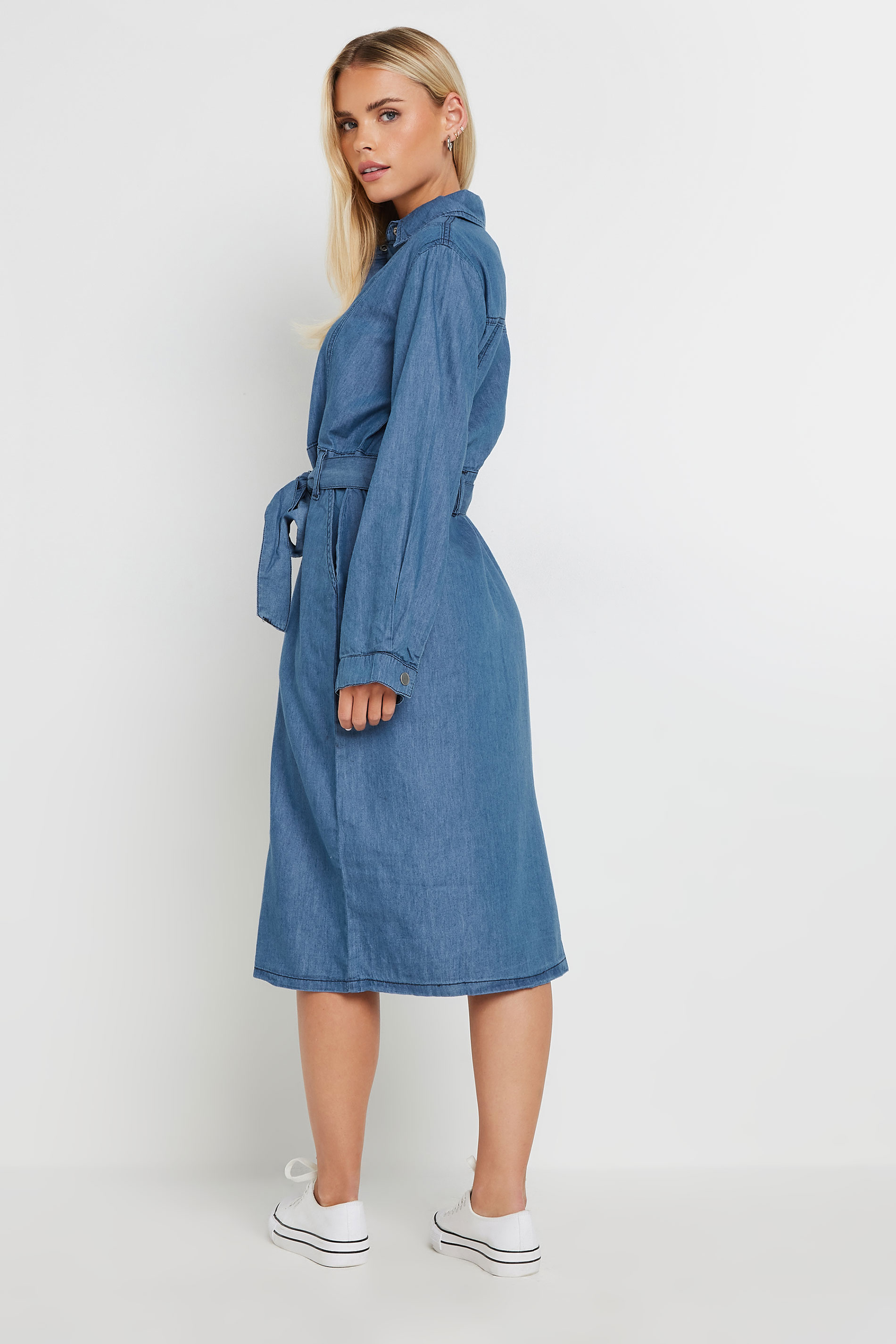 M&Co Petite Blue Denim Midi Dress | M&Co 2