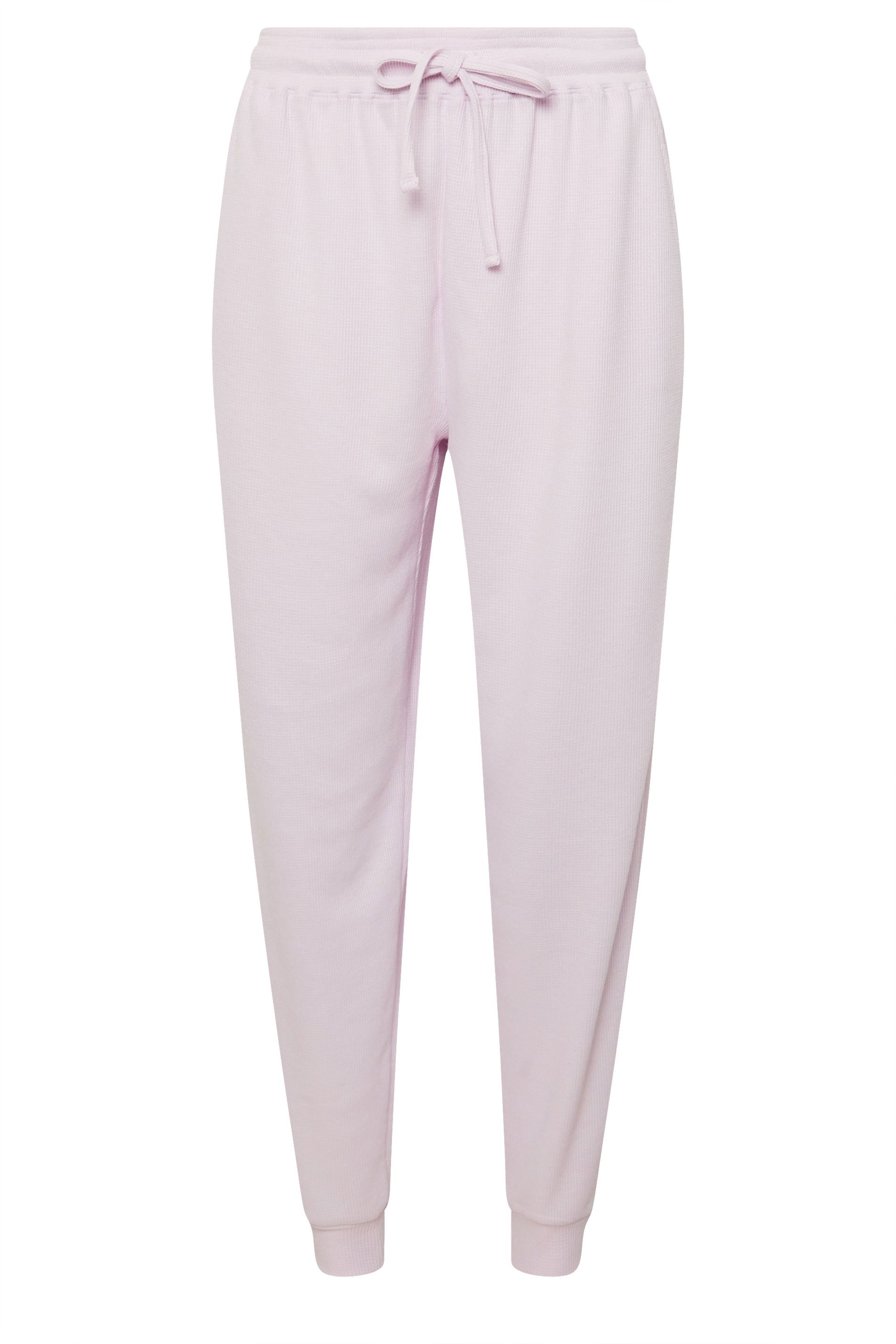 PixieGirl Petite Women's Pink Waffle Lounge Cuffed Joggers | PixieGirl 5