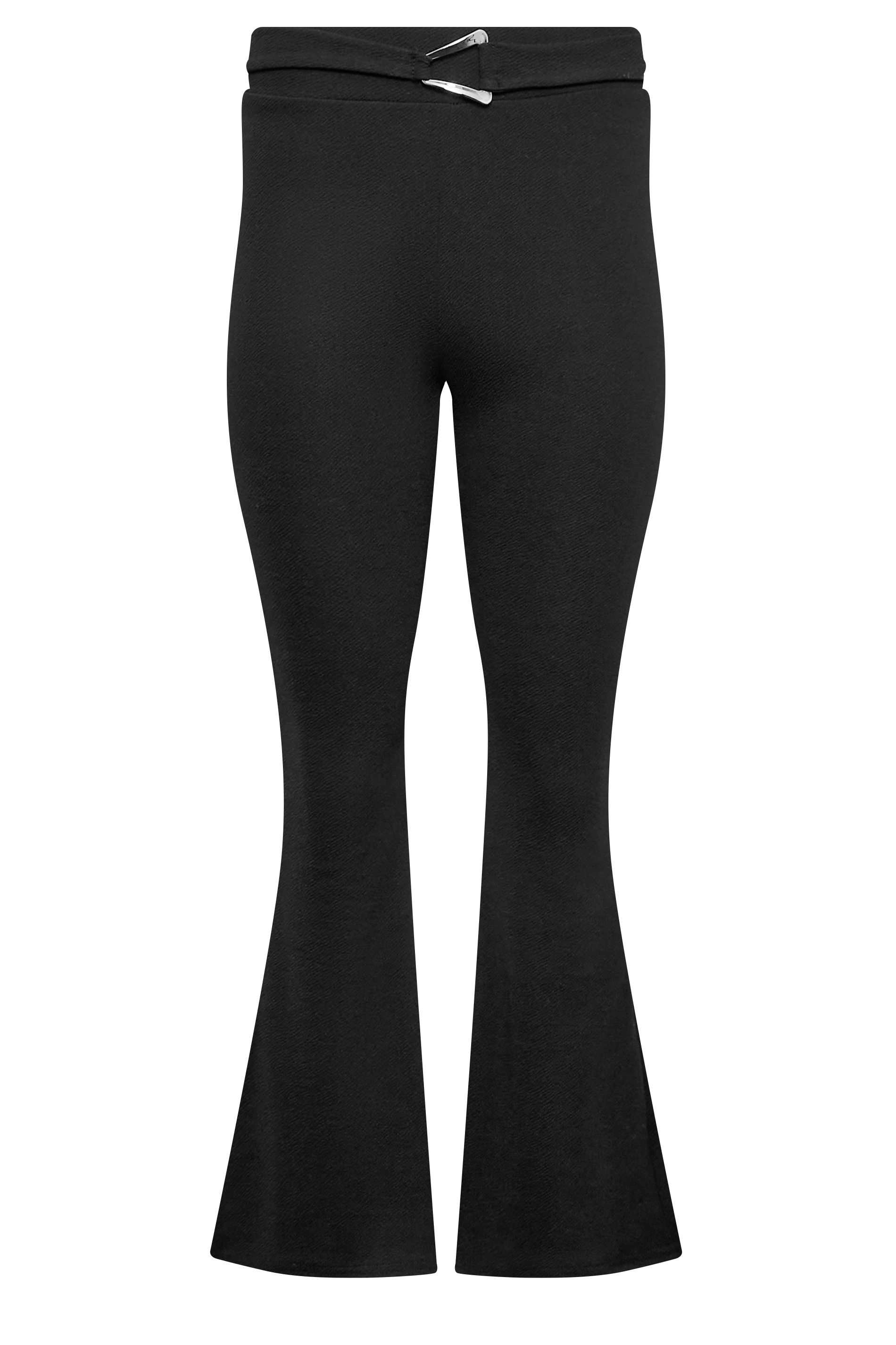 PixieGirl Black Buckle Kickflare Trousers | PixieGirl  5