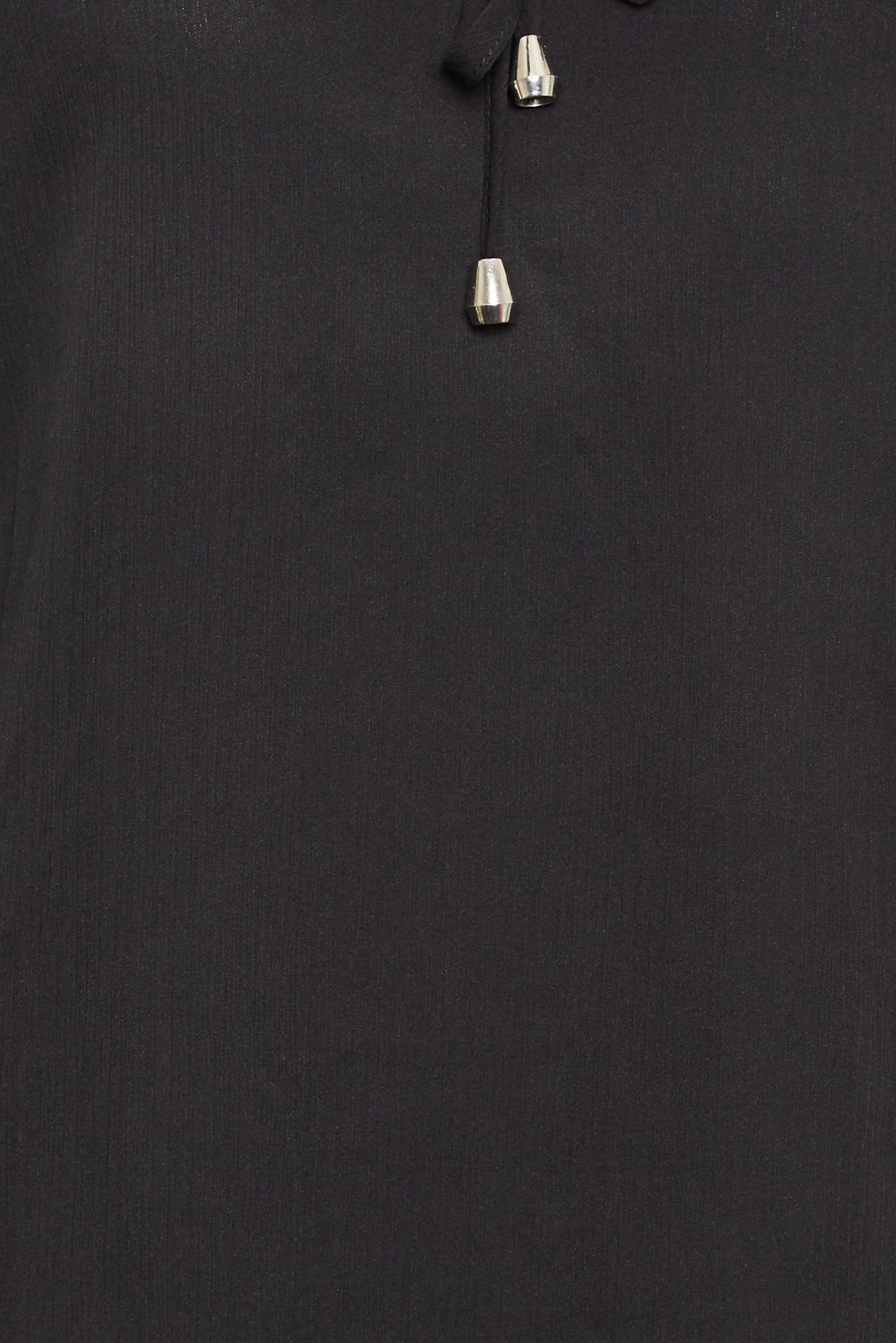 Petite Black Tie Neck Long Sleeve Blouse | PixieGirl 5