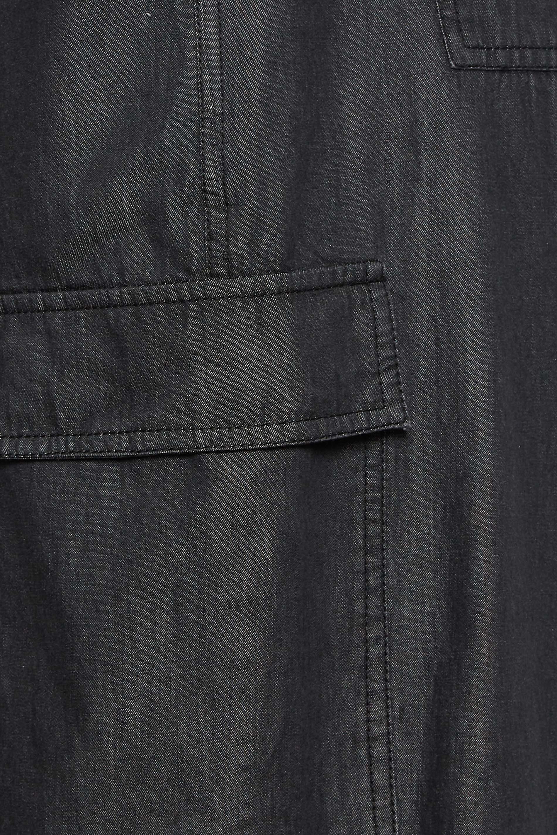 PixieGirl Black Washed Denim Parachute Trousers | PixieGirl 5