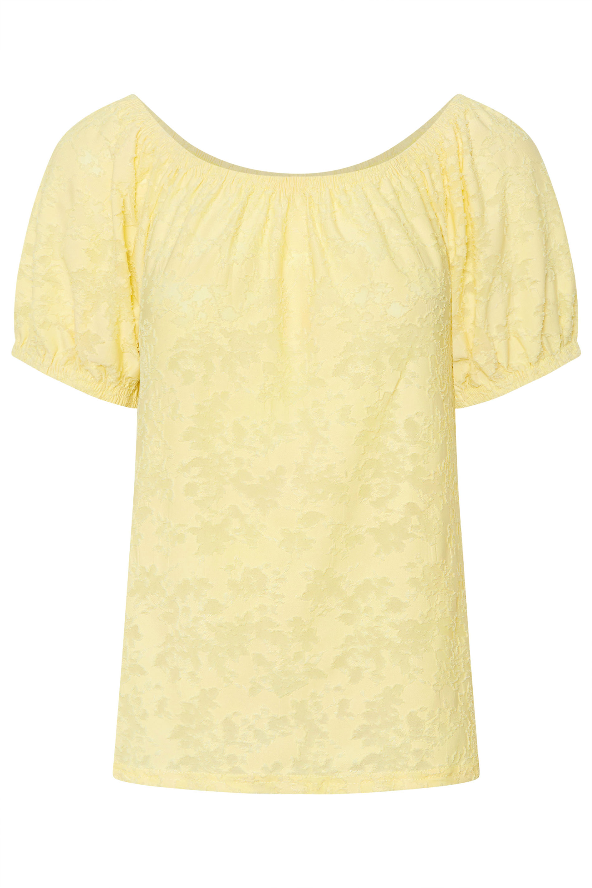 M&Co Petite Yellow Burnout Floral Bardot Top | M&Co 5