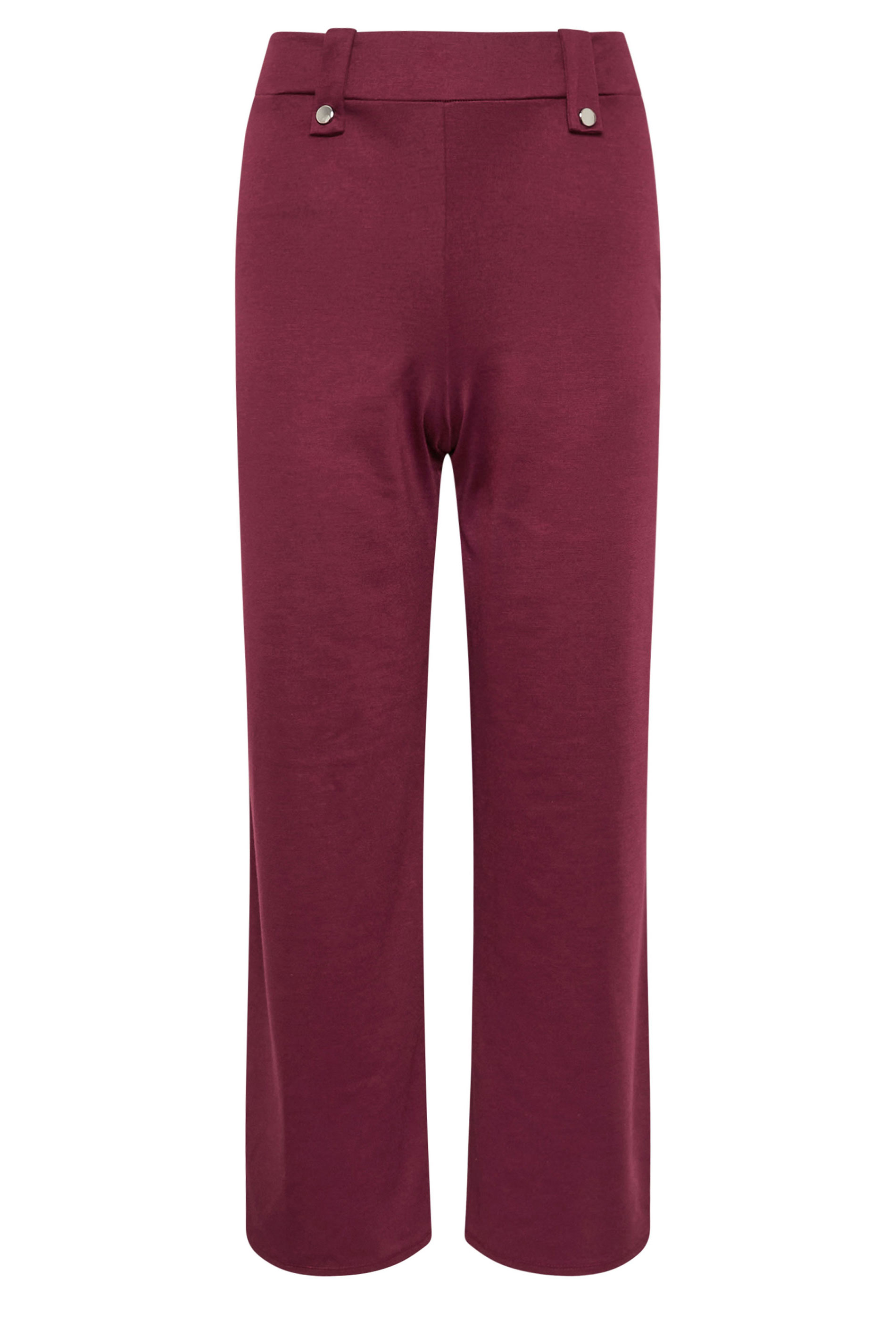 PixieGirl Petite Women's Burgundy Red Tailored Tab Wide Leg Trousers | PixieGirl 5