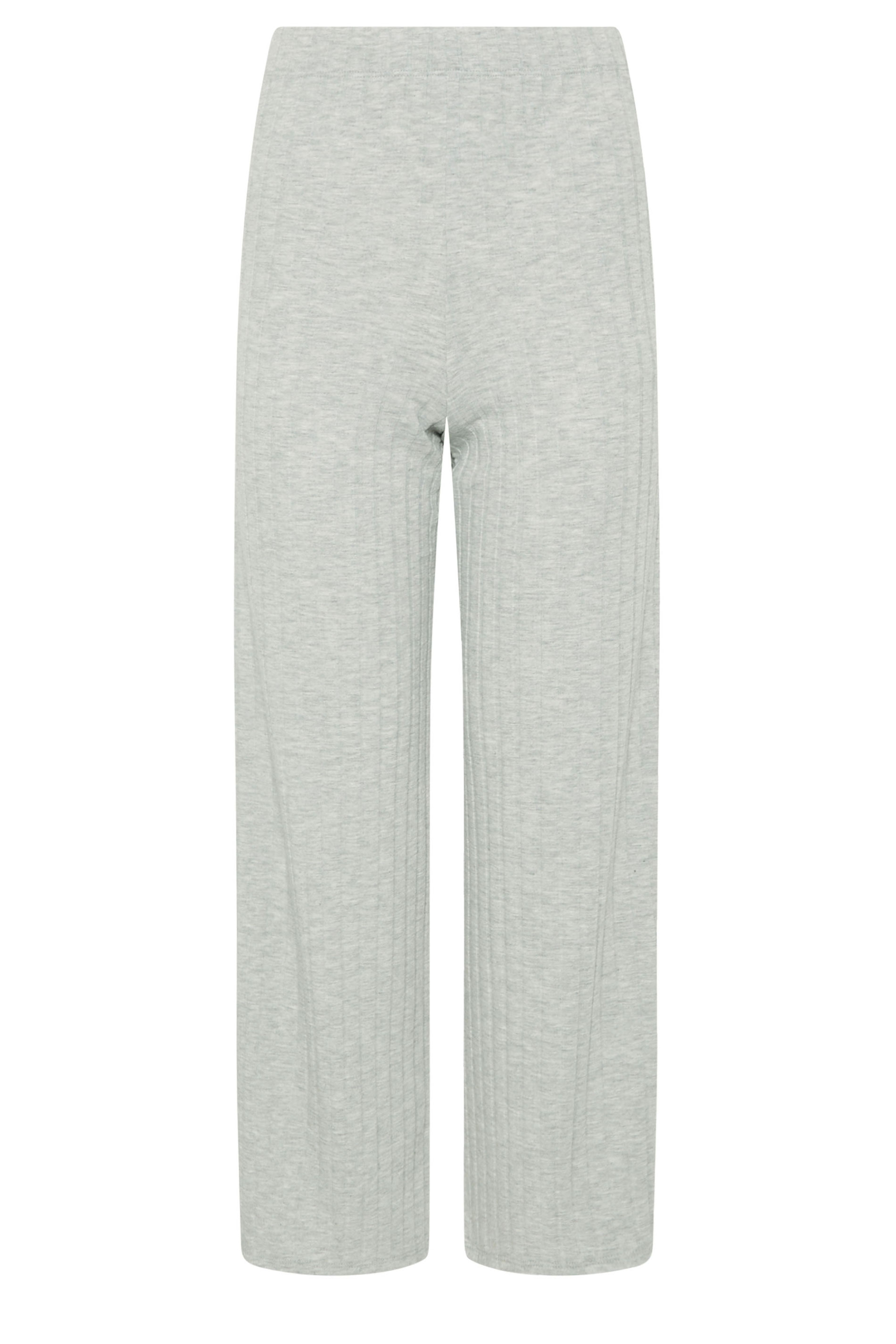 PixieGirl Petite Women's Grey Ribbed Wide Leg Trousers | PixieGirl 6
