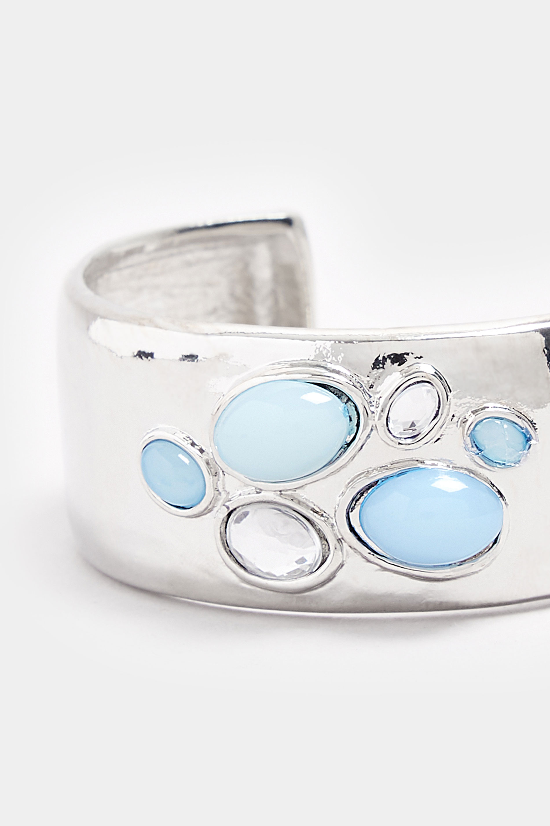 Silver Tone Stone Cuff Bracelet | Yours Clothing 3