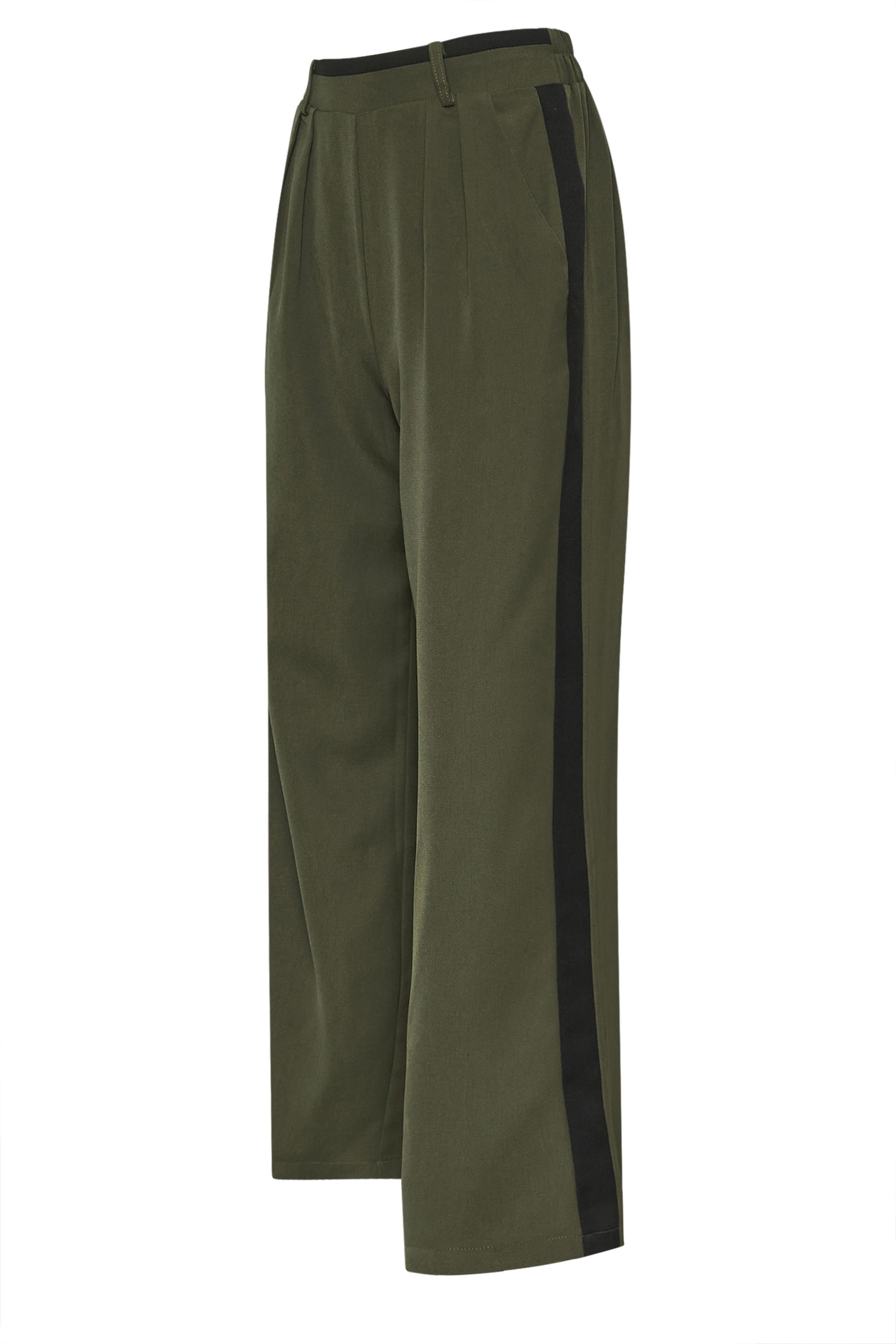 PixieGirl Petite Women's Olive Green Side Stripe Contrast