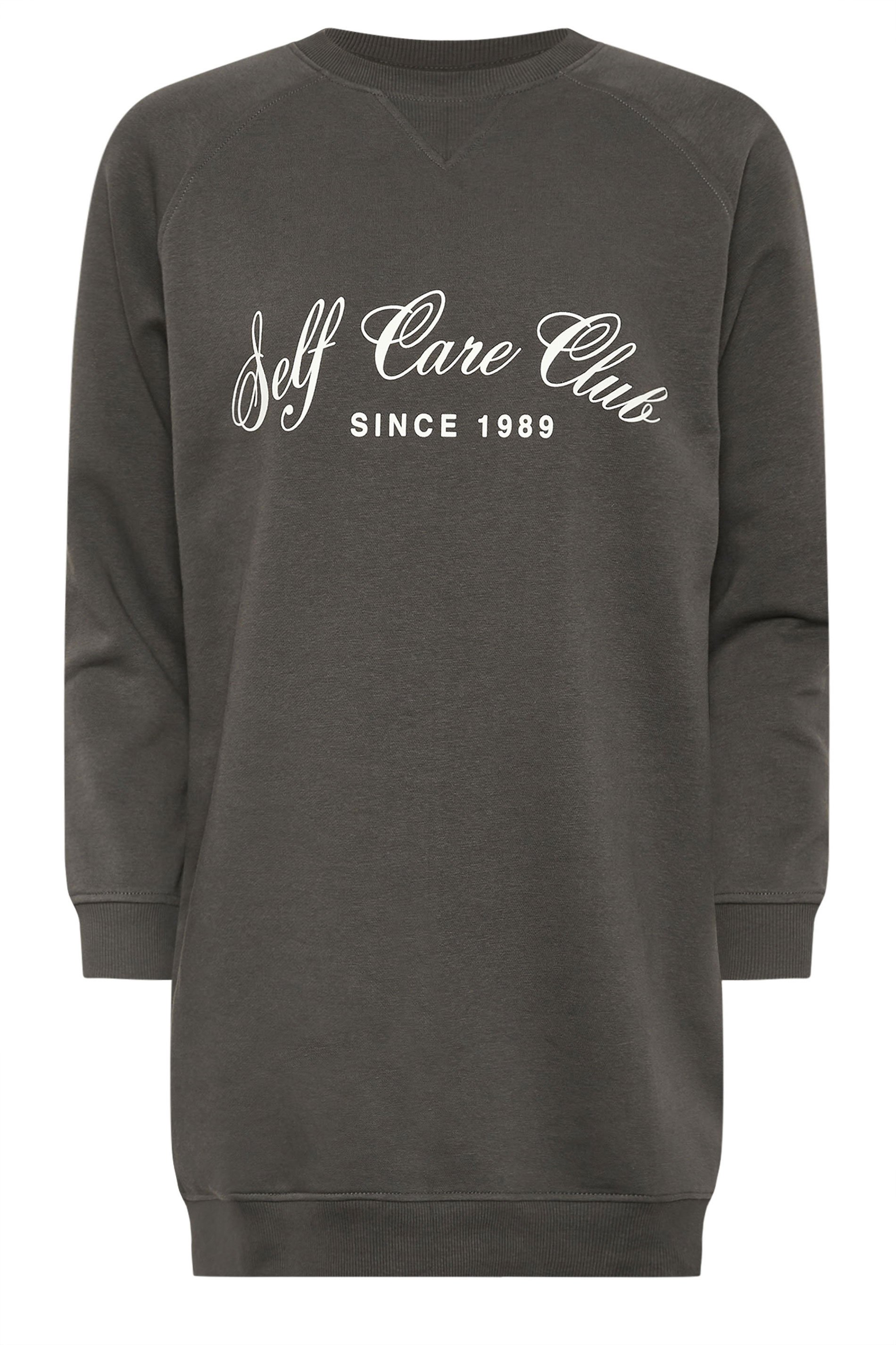 PixieGirl Petite Women's Grey 'Self Care Club' Sweatshirt Dress | PixieGirl 7