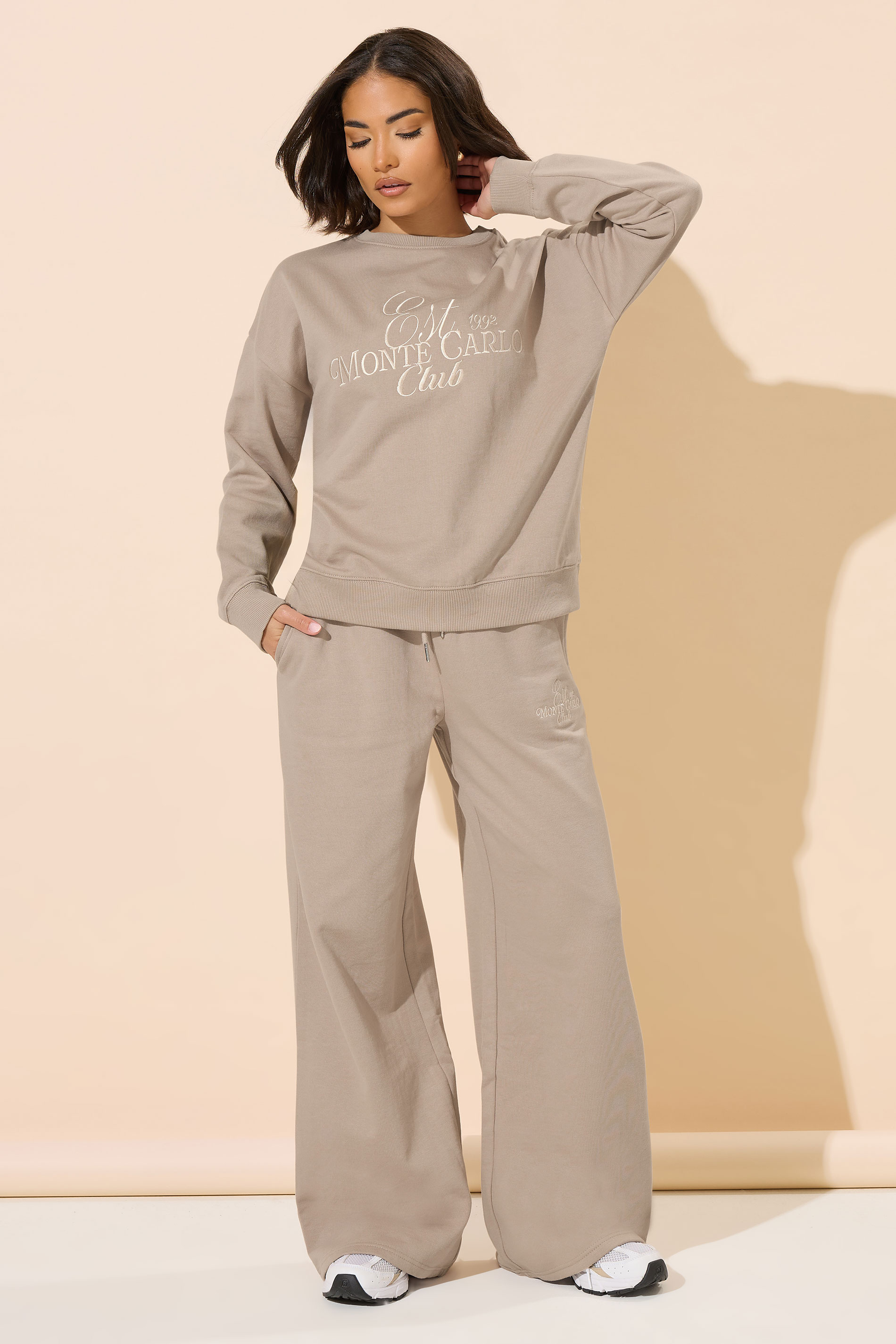 PixieGirl Petite Women's Stone Brown 'Monte Carlo' Embroidered Sweatshirt | PixieGirl 4