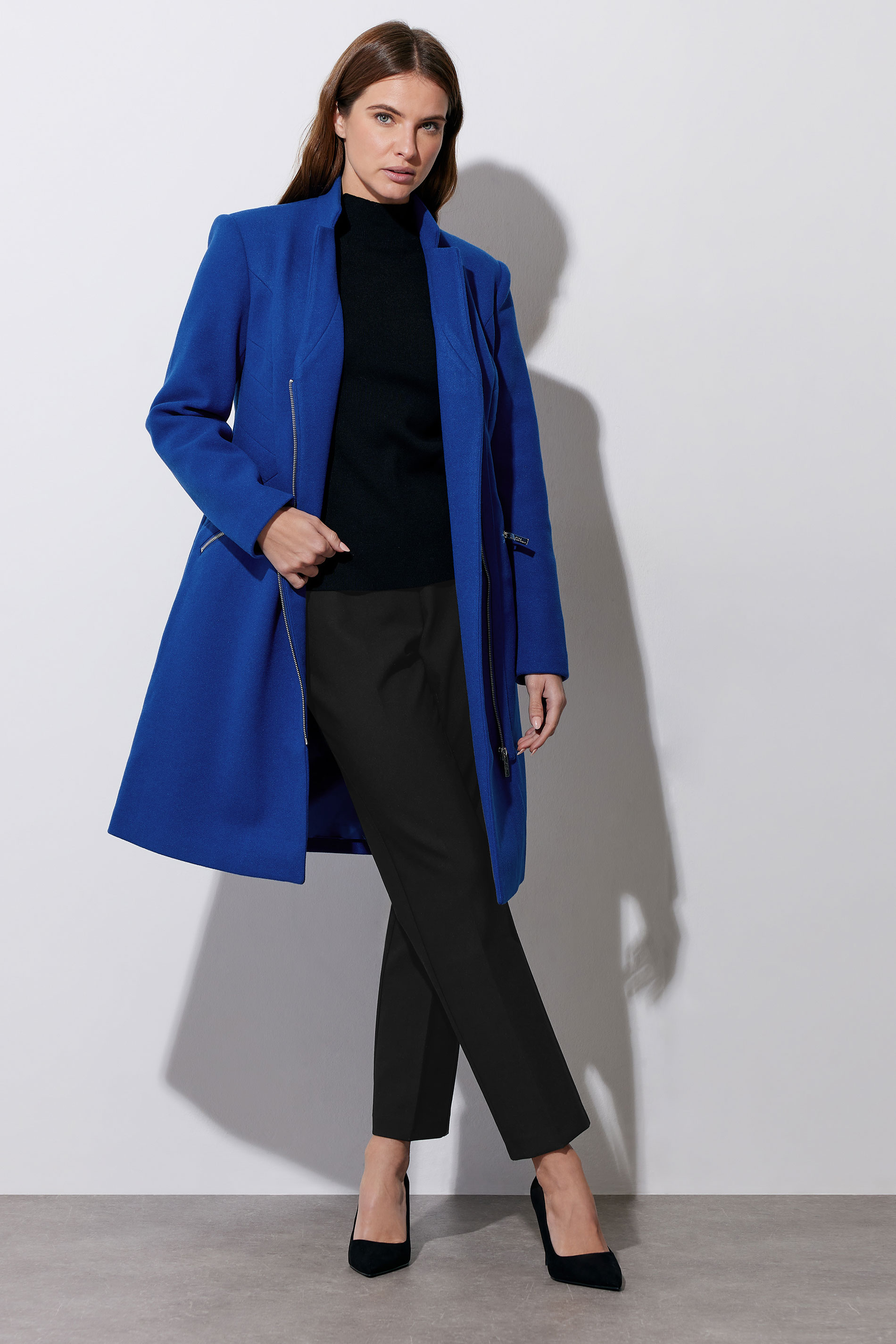 STAR Cobalt Blue Zip Detail Tailored Coat | STAR x JM 2