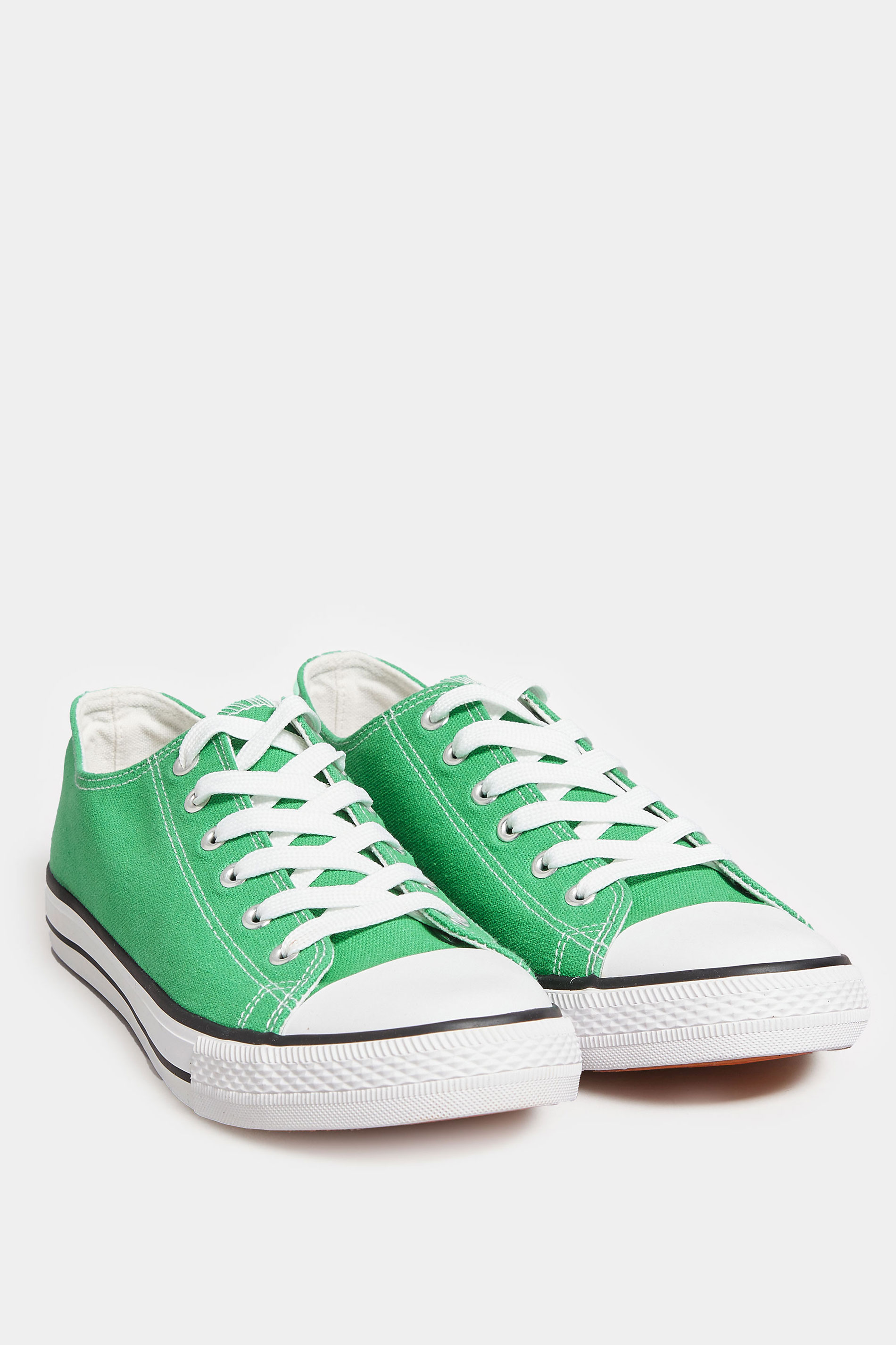 Green Plus Size Canvas Low Trainers In Wide E Fit | Yours Clothing  2