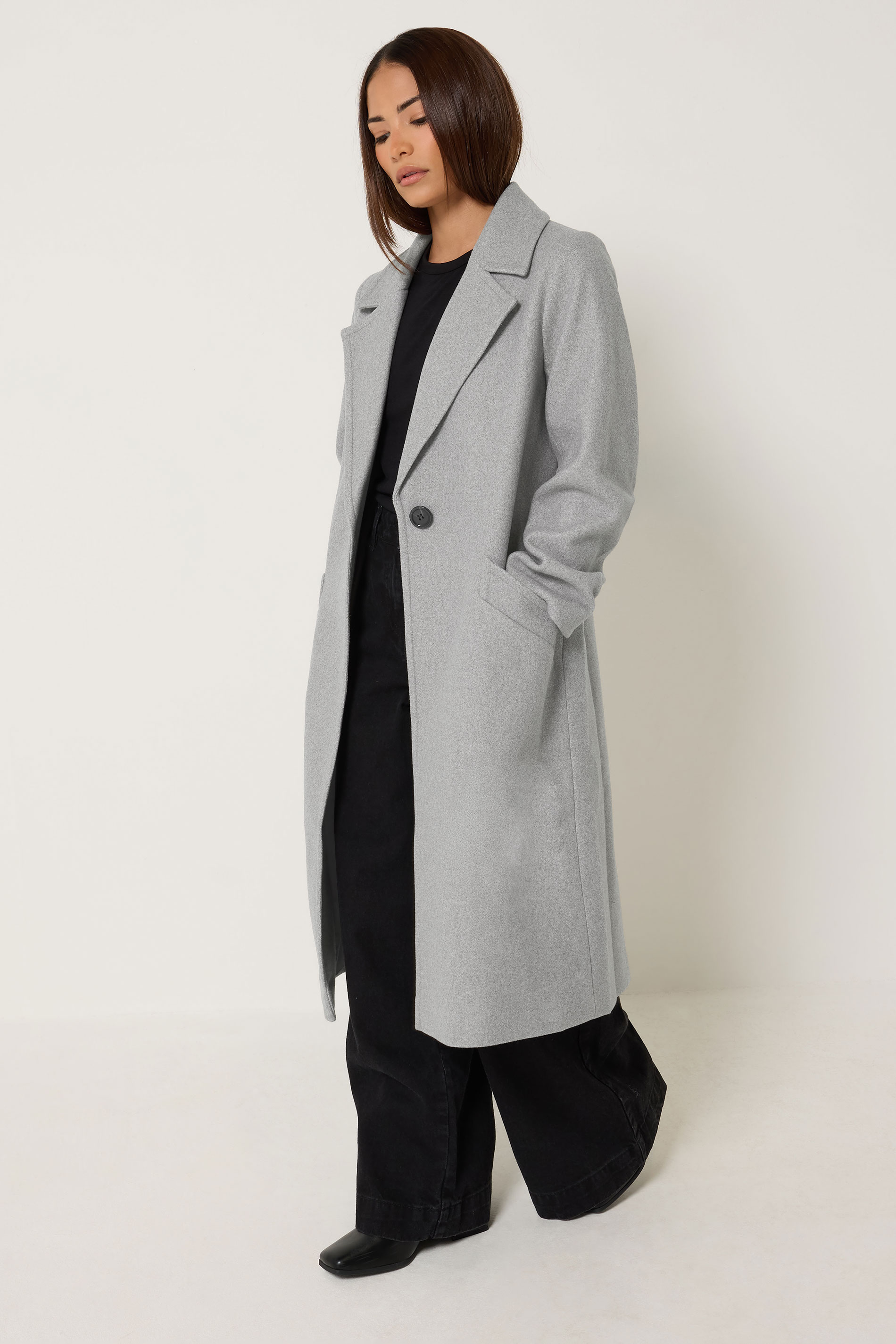 Pixiegirl Women's Grey Petite Light Longline City Coat Size 14