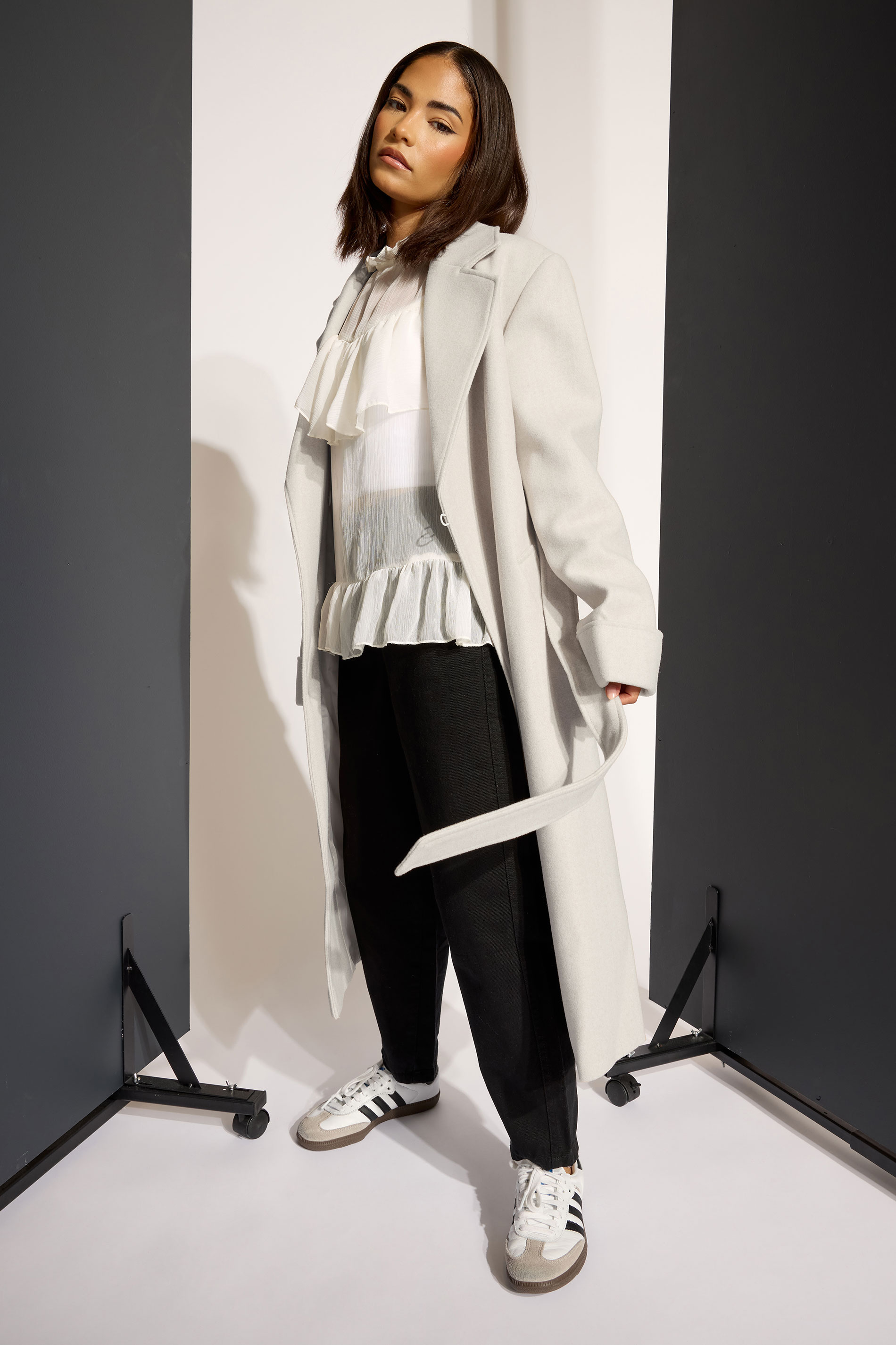 PixieGirl Petite Women's Natural Brown Wrap Belt Coat | PixieGirl 1