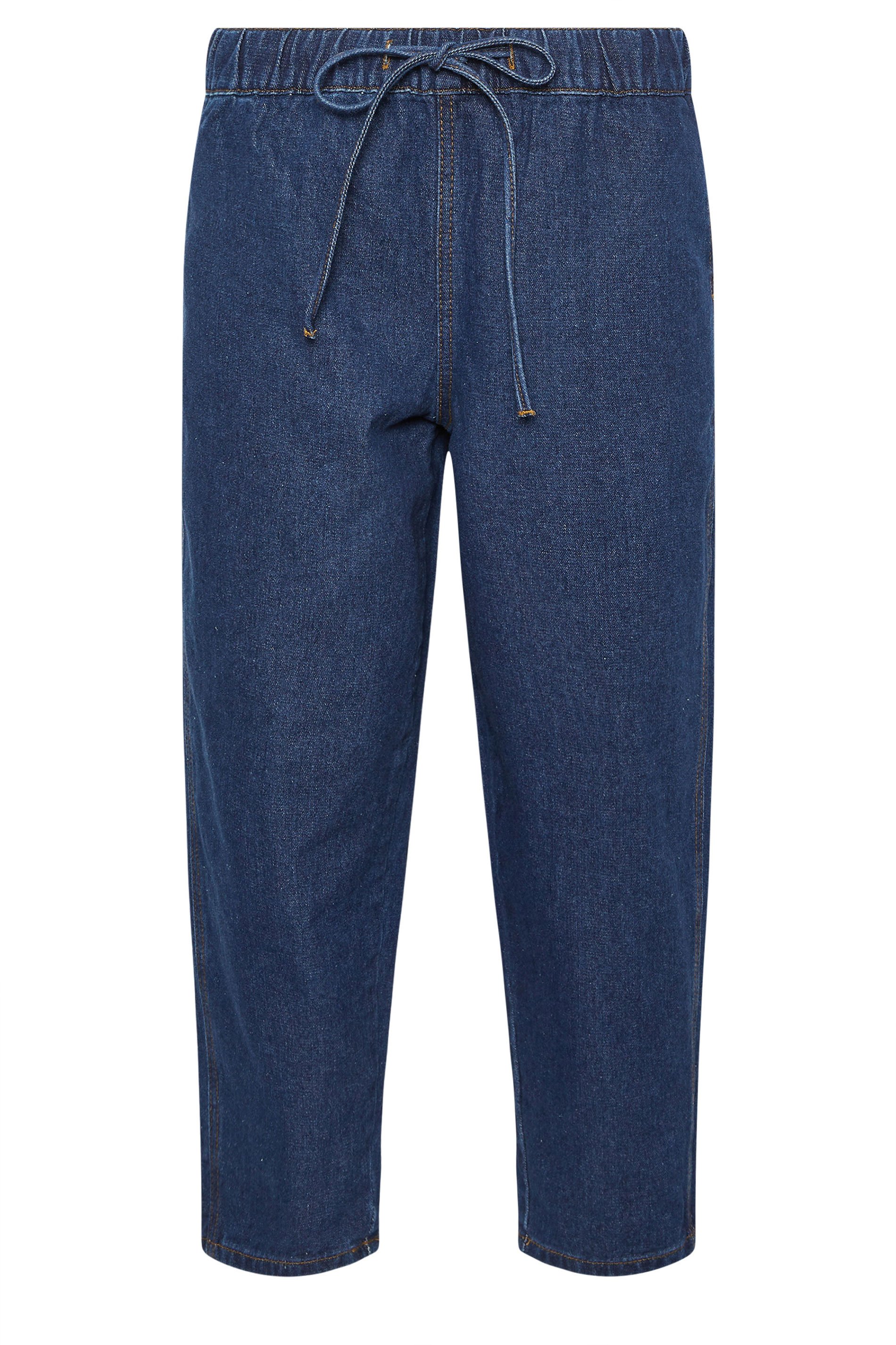 PixieGirl Petite Women's Dark Blue Pull On Barrel Jeans | PixieGirl 2