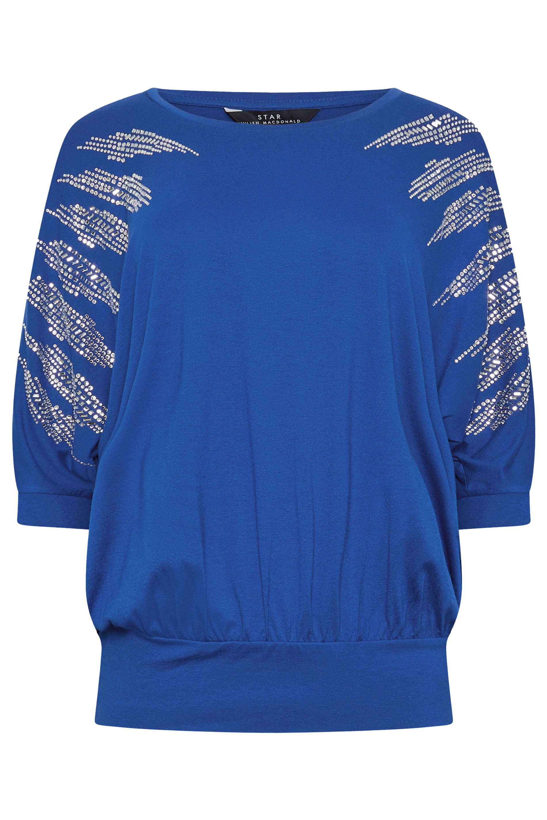 STAR Royal Blue Diamante Sleeve Top | StarByJM 5
