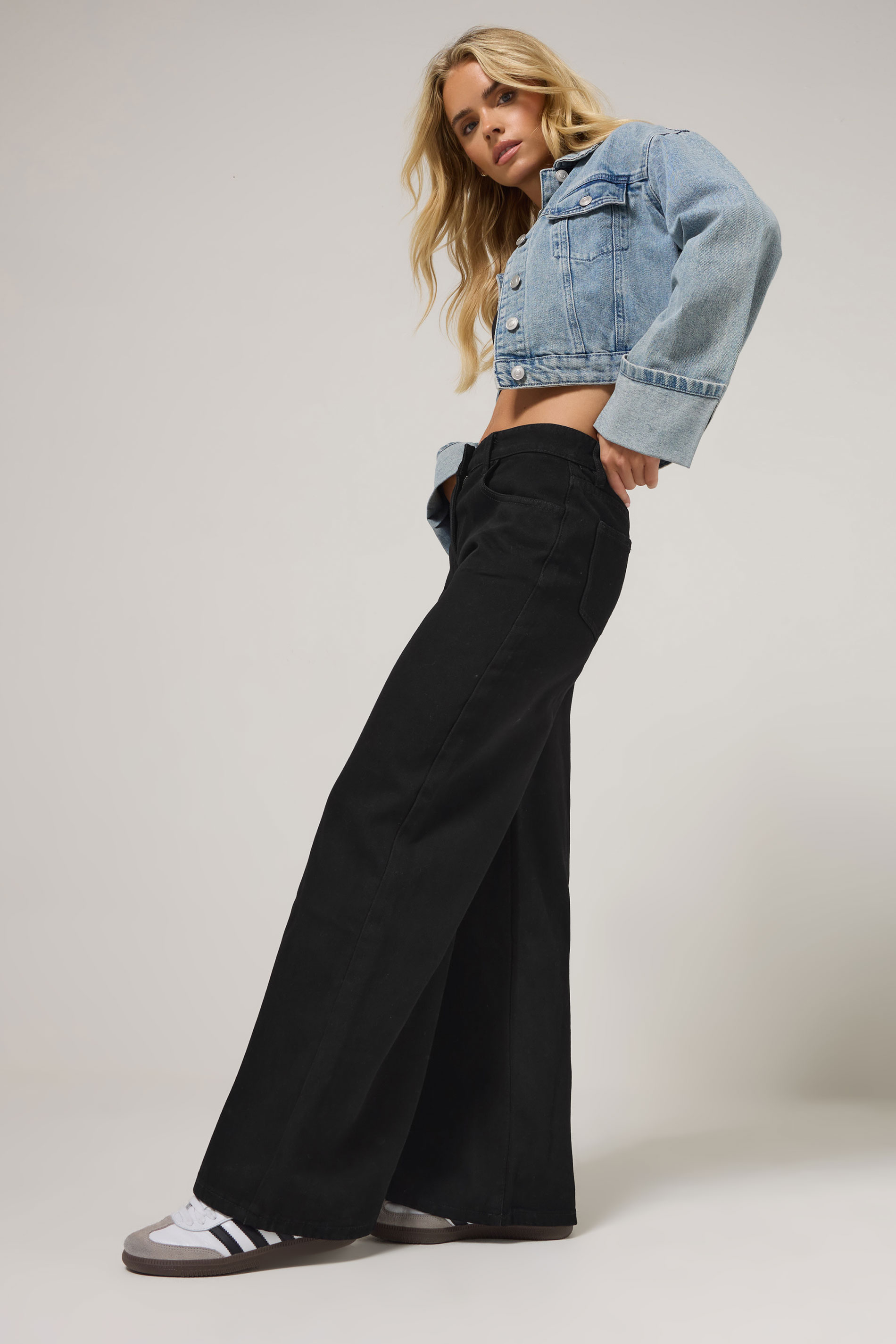 PixieGirl Petite Women's Black Wide Leg Jeans | PixieGirl 5
