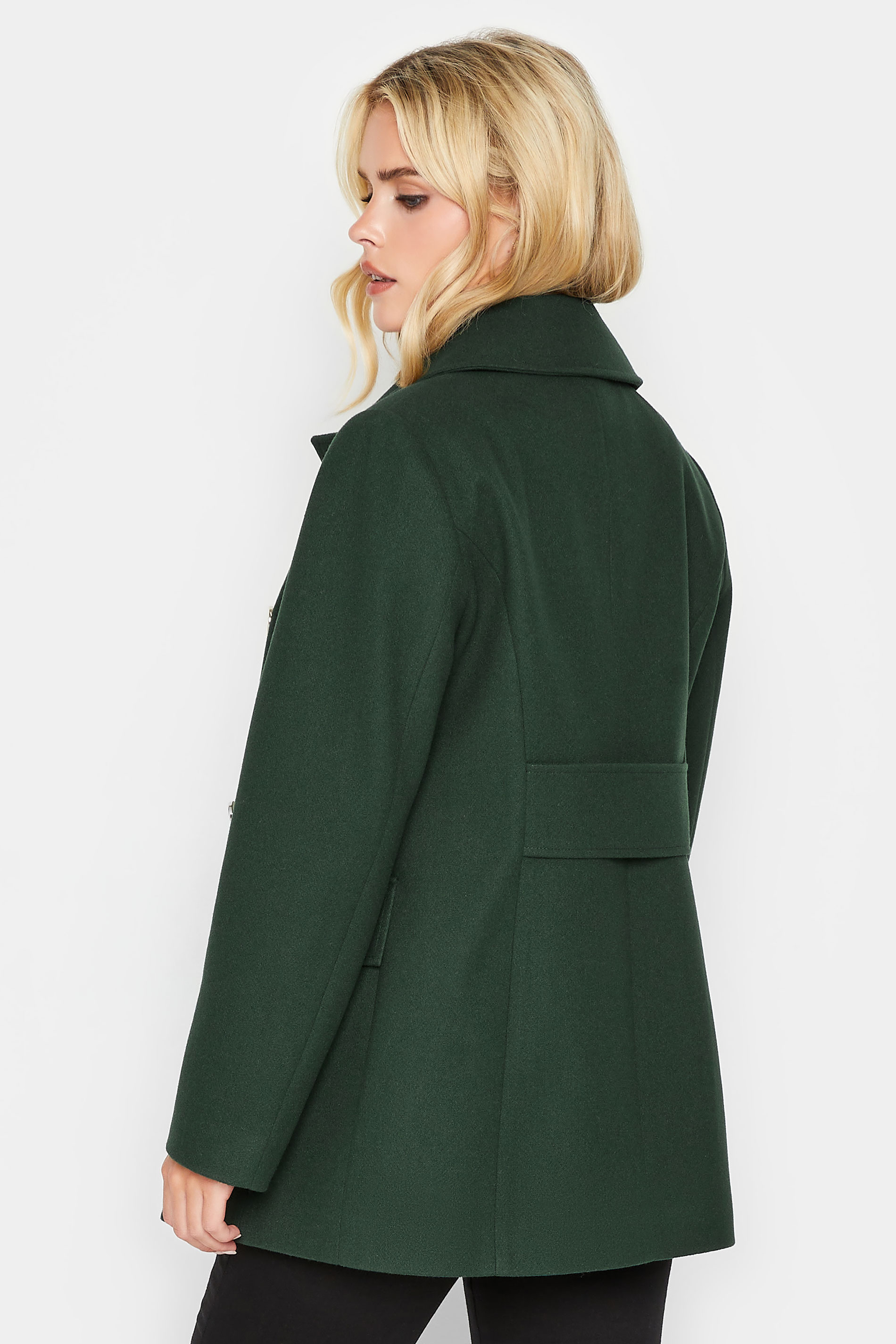 Petite Forest Green Pea Coat | PixieGirl 3